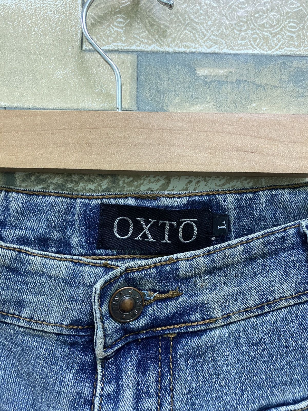 Japanese Brand × Vintage OXTO Bush Pant Denim Blue Jeans Stacked Design Size US 30 / EU 46 - 9 Thumbnail