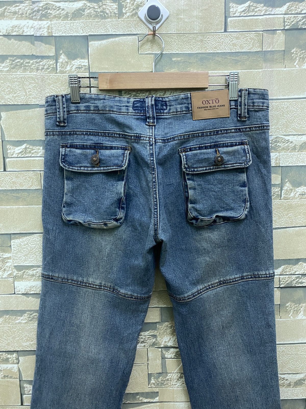 Japanese Brand × Vintage OXTO Bush Pant Denim Blue Jeans Stacked Design Size US 30 / EU 46 - 10 Thumbnail