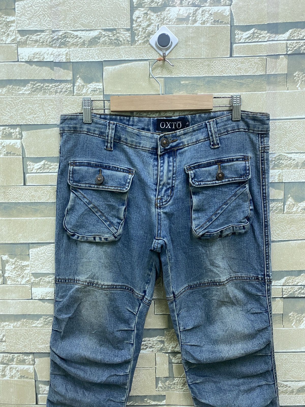 Japanese Brand × Vintage OXTO Bush Pant Denim Blue Jeans Stacked Design Size US 30 / EU 46 - 3 Thumbnail