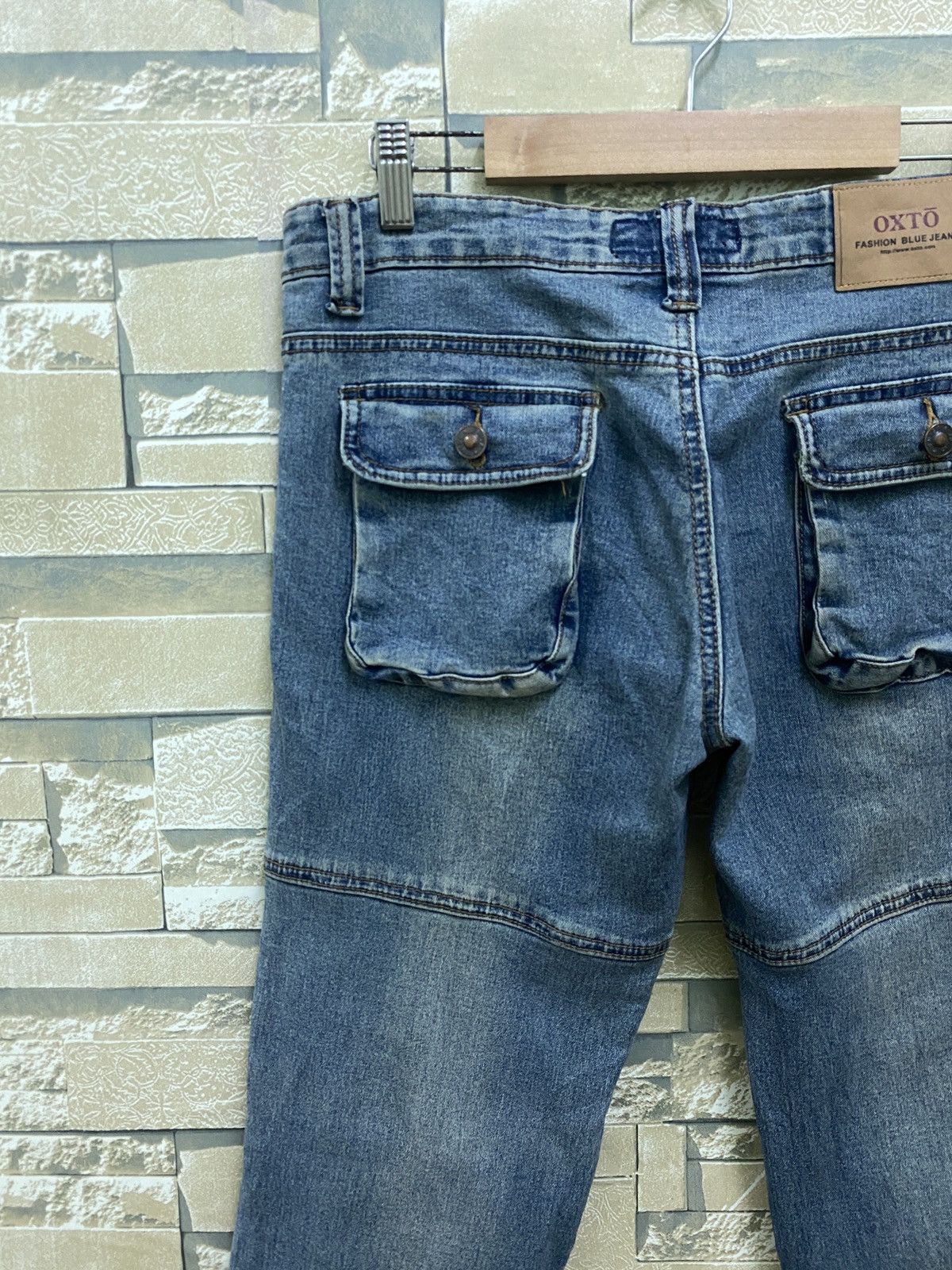 Japanese Brand × Vintage OXTO Bush Pant Denim Blue Jeans Stacked Design Size US 30 / EU 46 - 11 Thumbnail