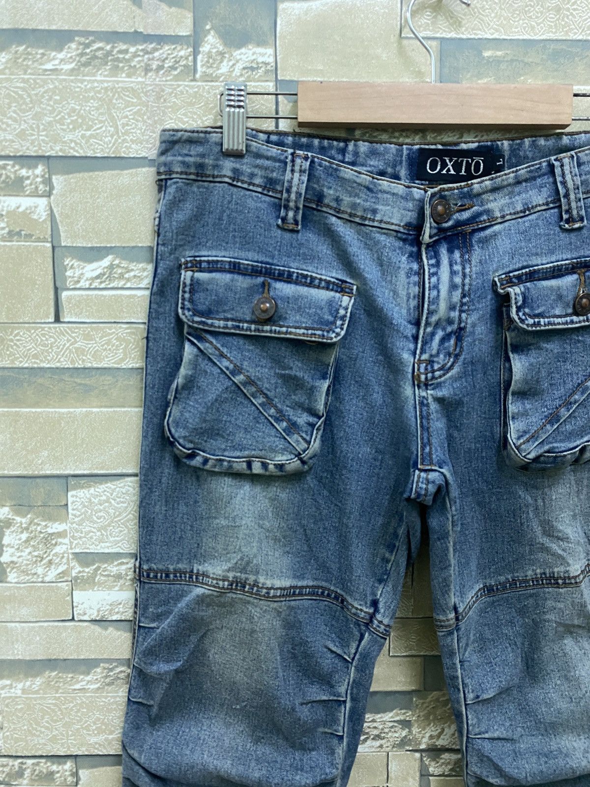 Japanese Brand × Vintage OXTO Bush Pant Denim Blue Jeans Stacked Design Size US 30 / EU 46 - 4 Thumbnail
