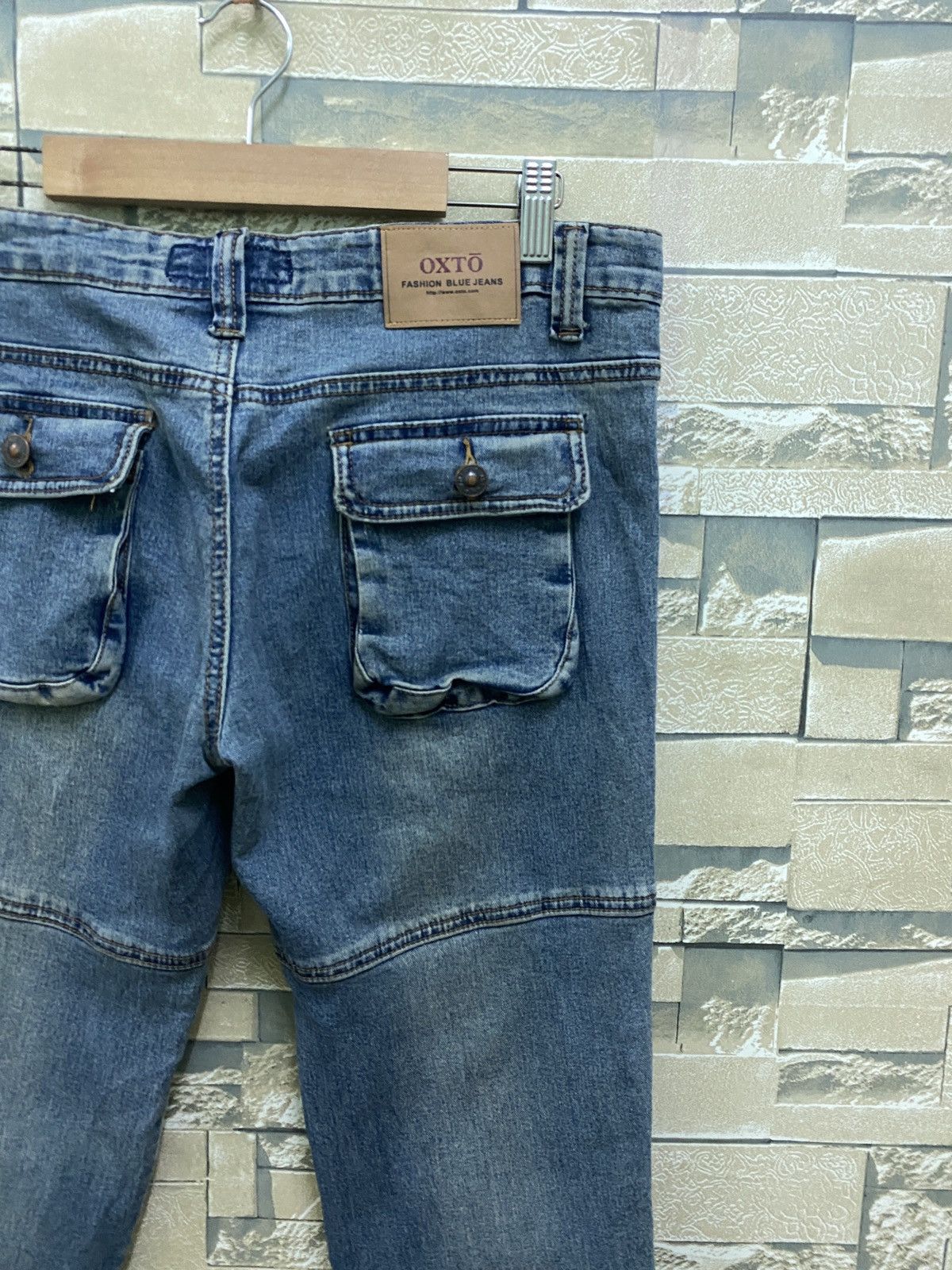 Japanese Brand × Vintage OXTO Bush Pant Denim Blue Jeans Stacked Design Size US 30 / EU 46 - 12 Thumbnail