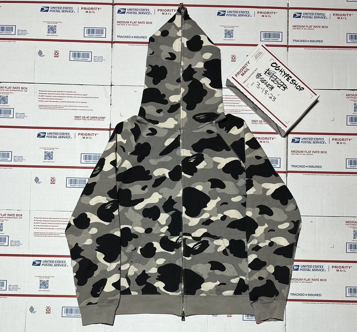 image of Bape Camo Hoodie in Navy, Women's (Size XS)