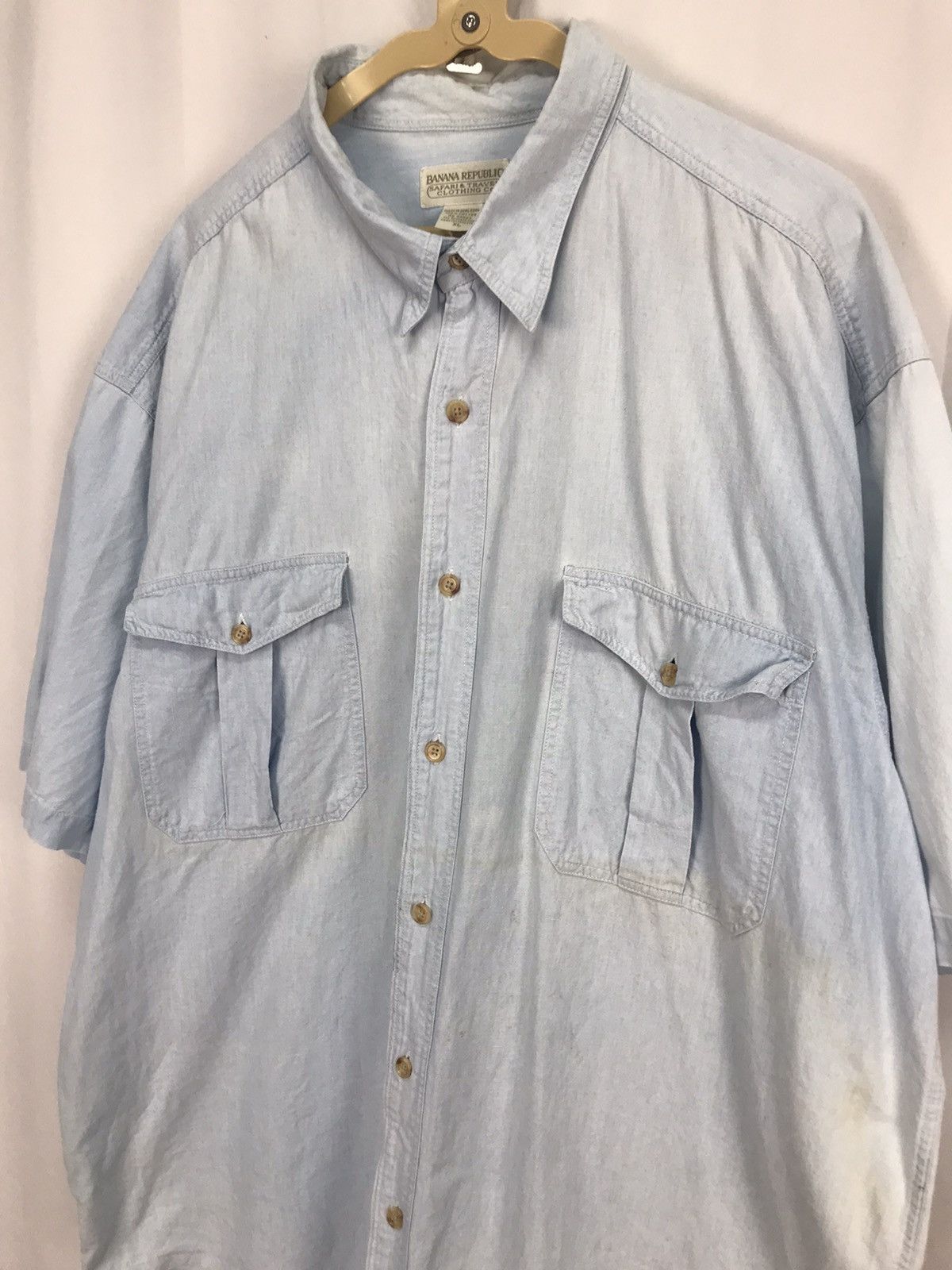 Banana Republic × Vintage Banana republic button up distressed shirt short sleeve Size US XL / EU 56 / 4 - 4 Thumbnail