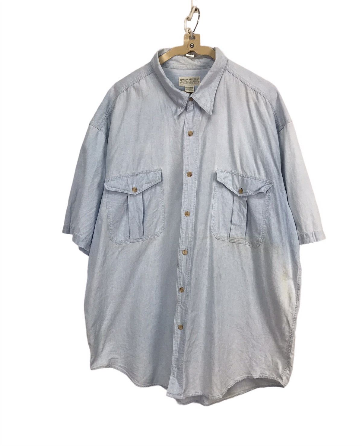 Banana Republic × Vintage Banana republic button up distressed shirt short sleeve Size US XL / EU 56 / 4 - 1 Thumbnail