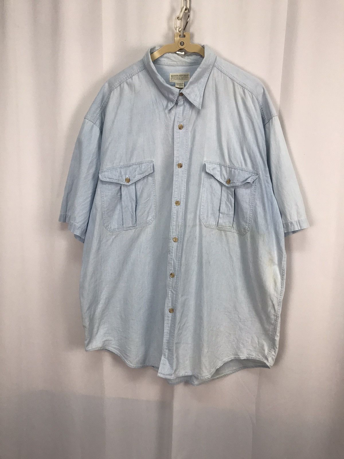 Banana Republic × Vintage Banana republic button up distressed shirt short sleeve Size US XL / EU 56 / 4 - 6 Thumbnail