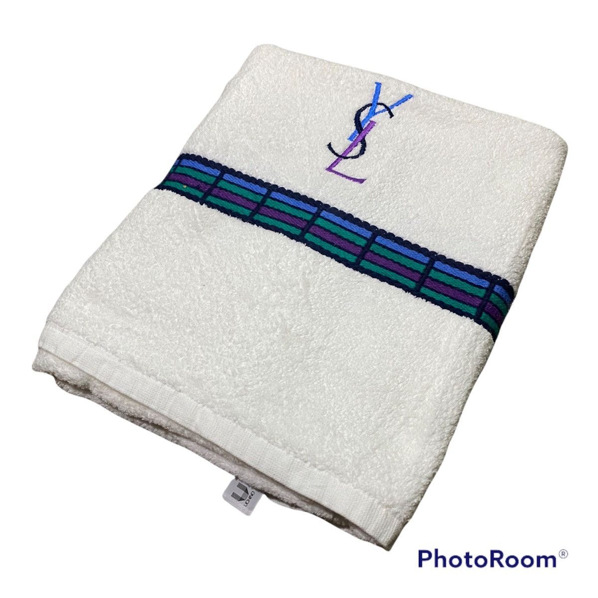 Japanese Brand × Vintage × Yves Saint Laurent Vintage YvesSaintLaurent Biglogo White Towel Size ONE SIZE - 1 Thumbnail