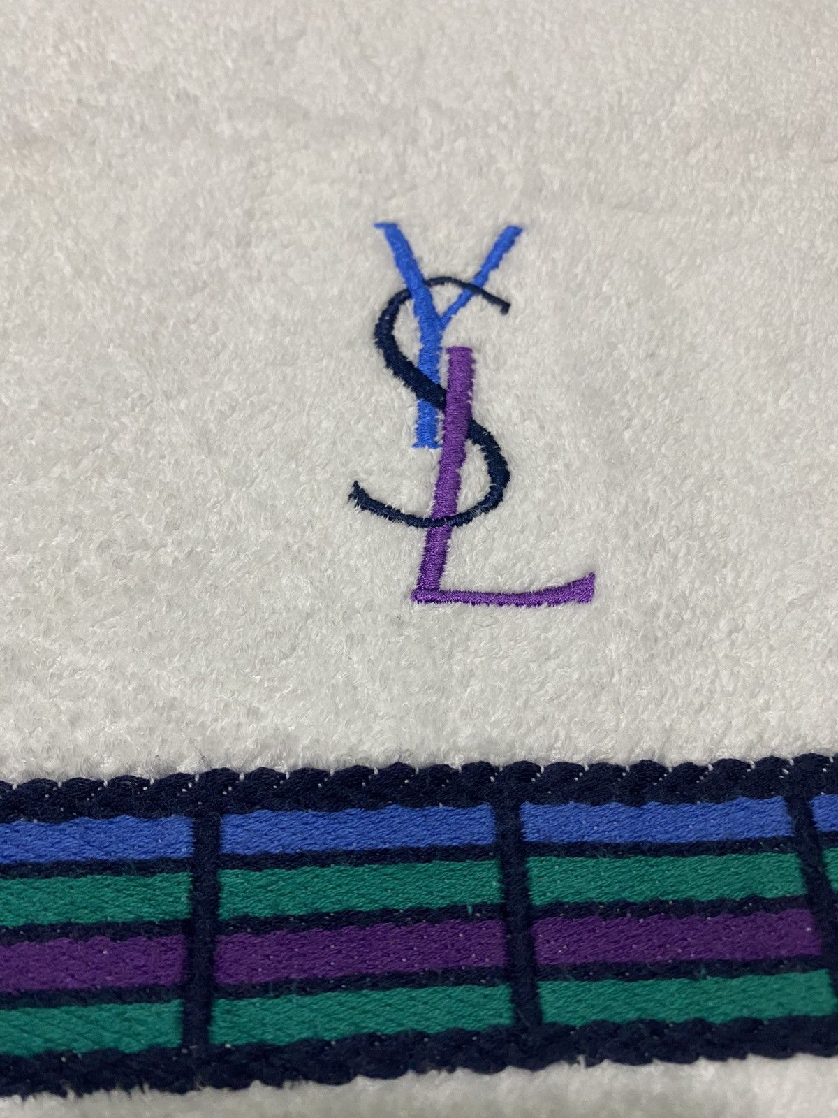 Japanese Brand × Vintage × Yves Saint Laurent Vintage YvesSaintLaurent Biglogo White Towel Size ONE SIZE - 3 Thumbnail
