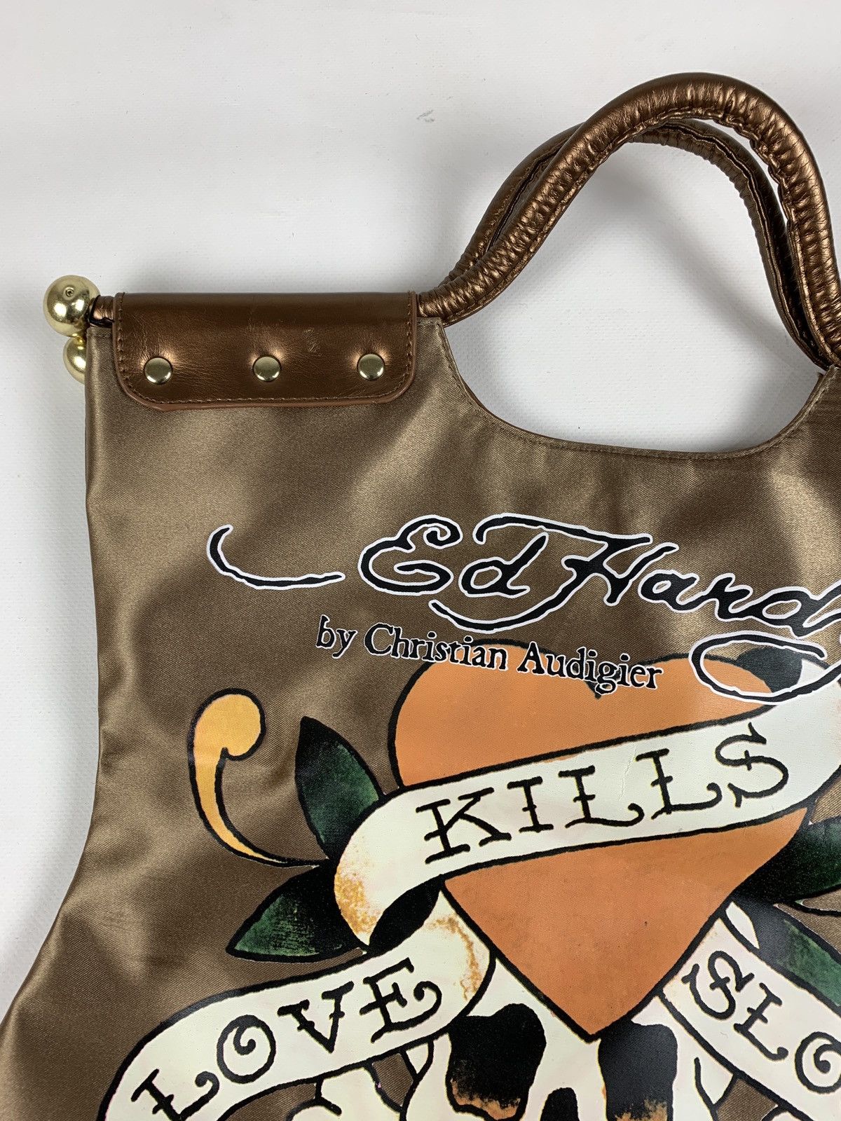 Ed Hardy Vintage Ed Hardy Y2K Bronze Gold Tote Bag Size ONE SIZE - 6 Thumbnail
