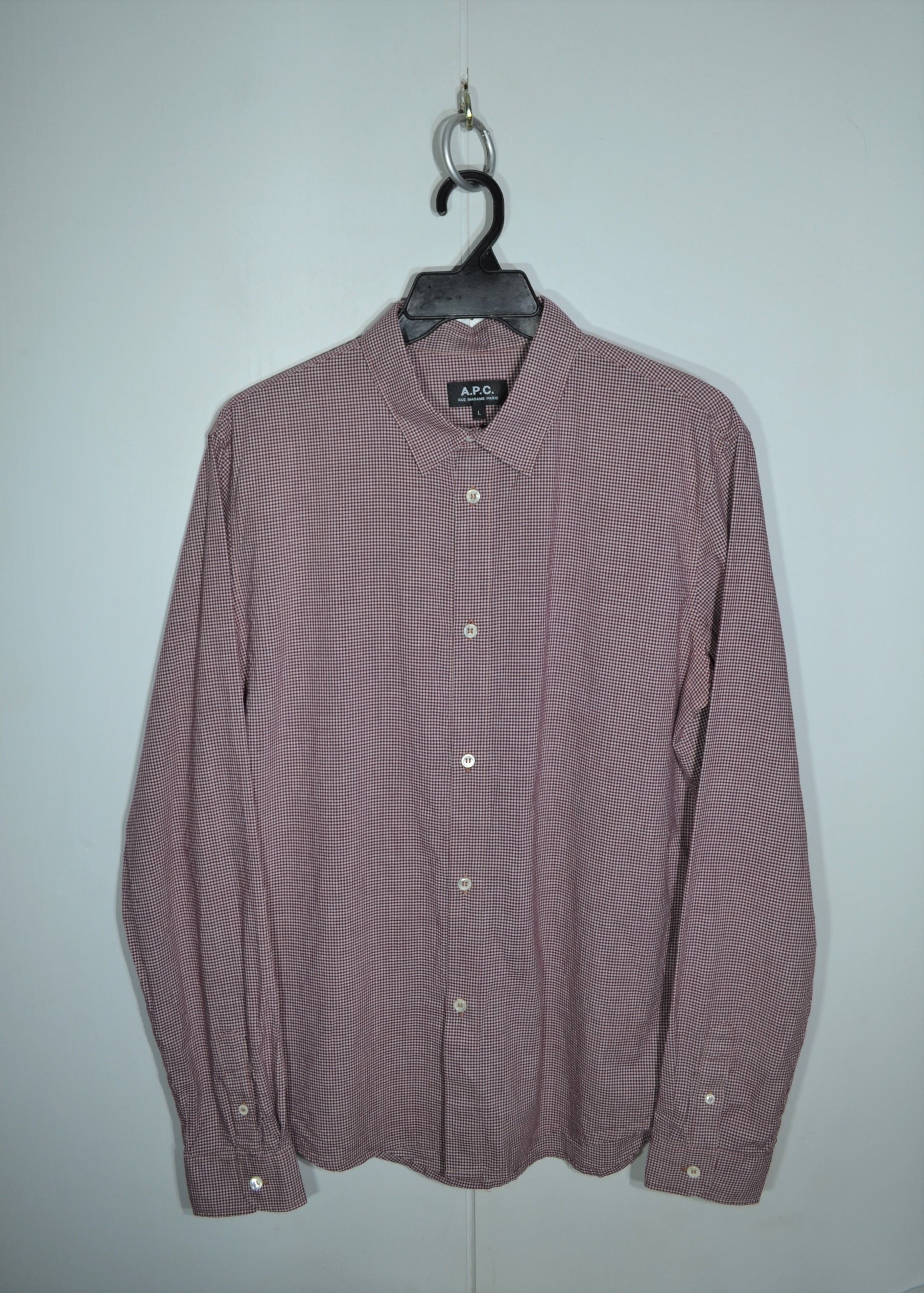 A.P.C. APC L size Checkered Cotton Casual Shirt Size US L / EU 52-54 / 3 - 2 Thumbnail