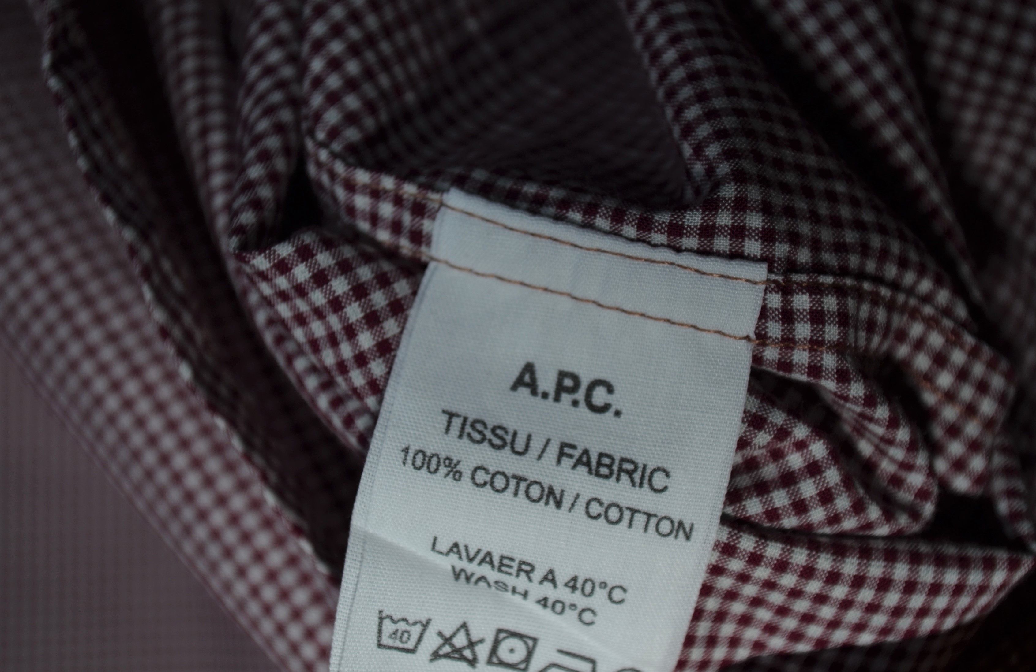 A.P.C. APC L size Checkered Cotton Casual Shirt Size US L / EU 52-54 / 3 - 7 Thumbnail