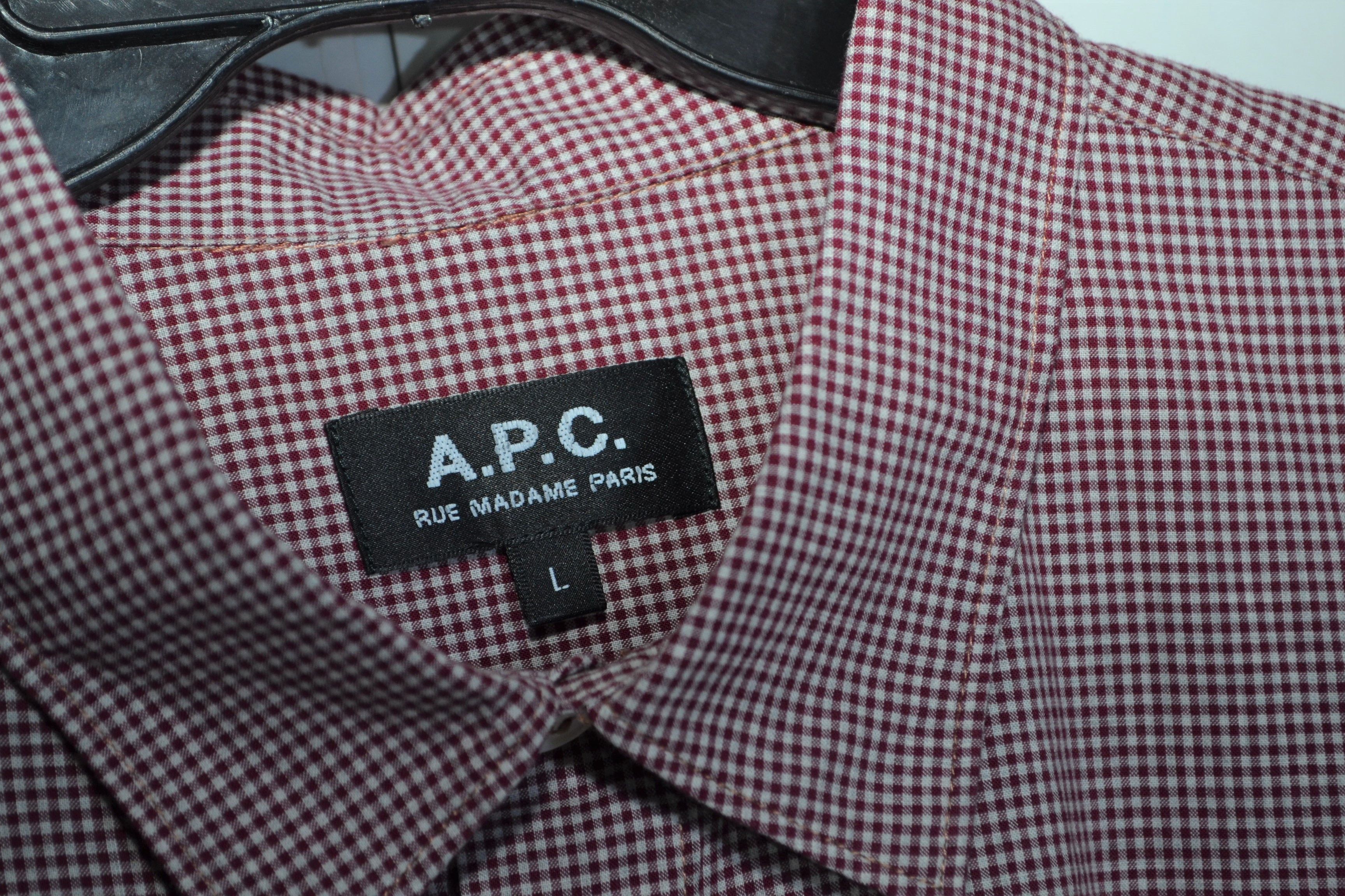 A.P.C. APC L size Checkered Cotton Casual Shirt Size US L / EU 52-54 / 3 - 5 Thumbnail