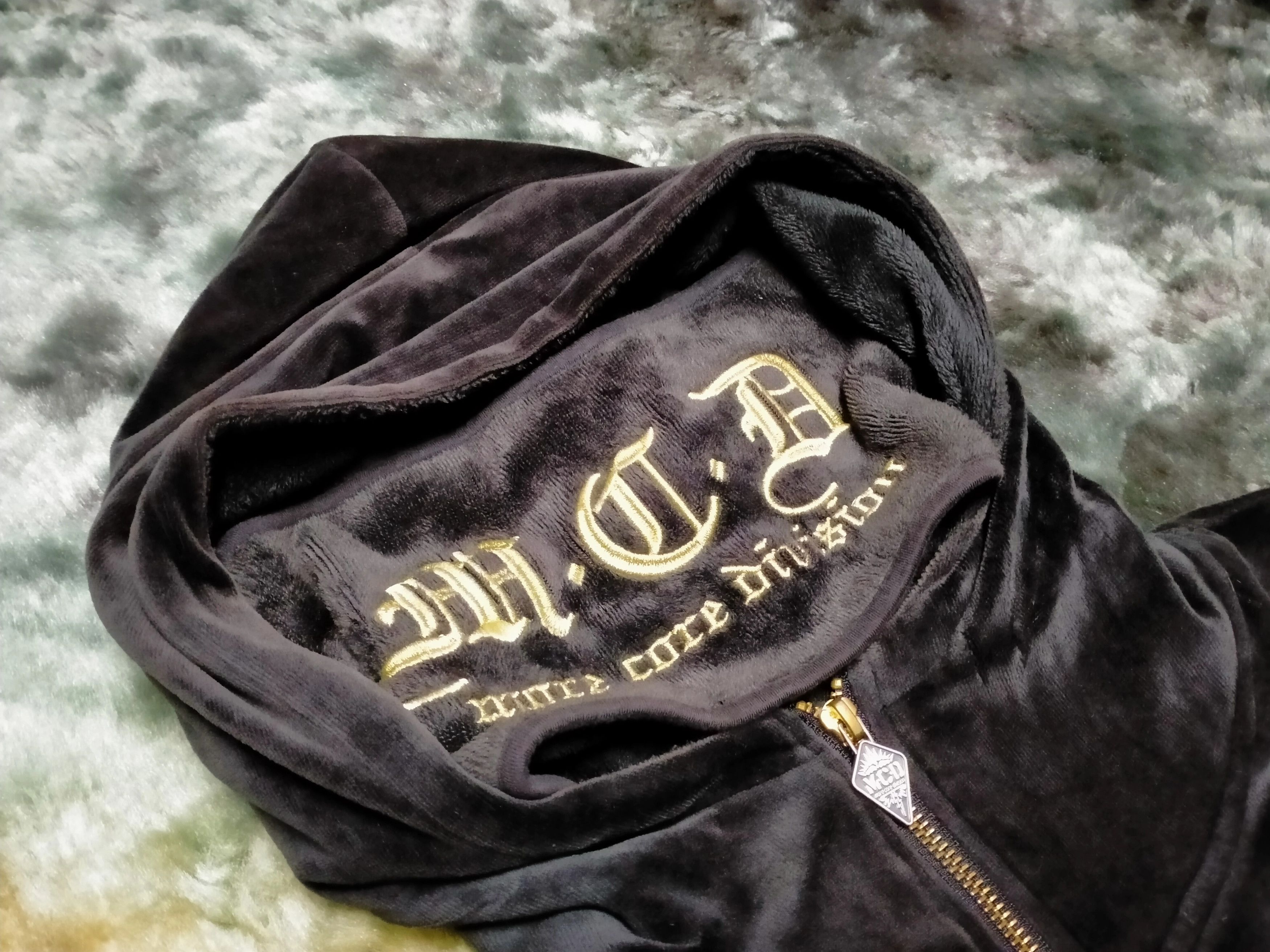 Japanese Brand MCD Full Face Black Velvet Hoodie Size US S / EU 44-46 / 1 - 10 Thumbnail