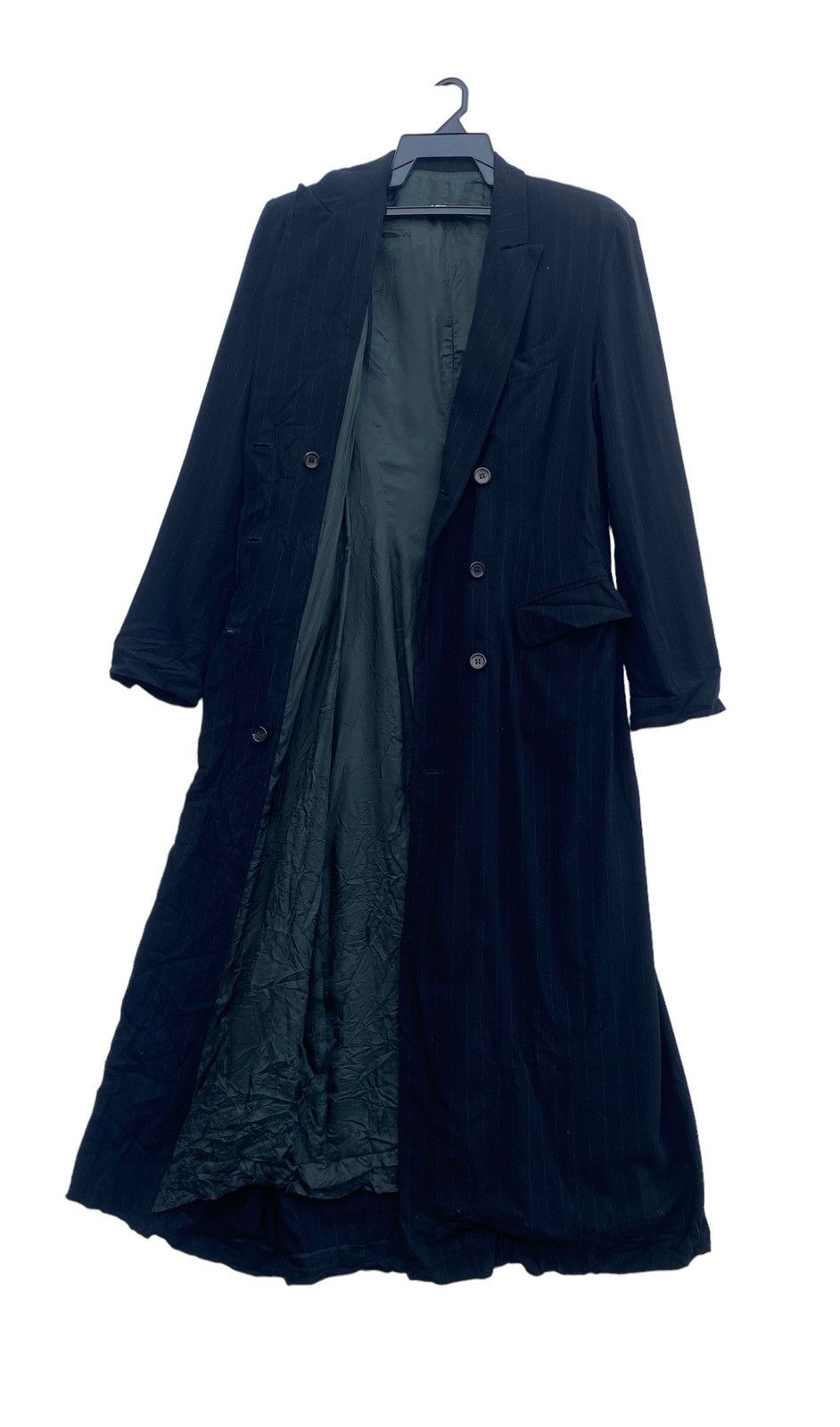 Jil Sander × Vintage Archive 80s Jil Sander stripe wool double breasted long coat Size XS / US 0-2 / IT 36-38 - 1 Thumbnail