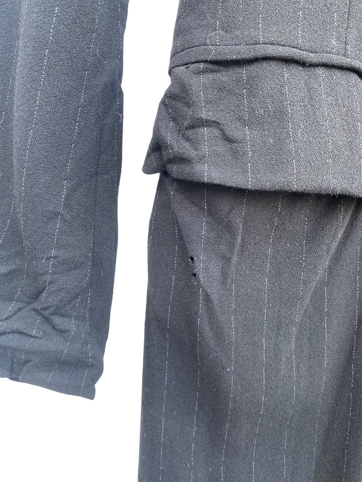 Jil Sander × Vintage Archive 80s Jil Sander stripe wool double breasted long coat Size XS / US 0-2 / IT 36-38 - 5 Thumbnail