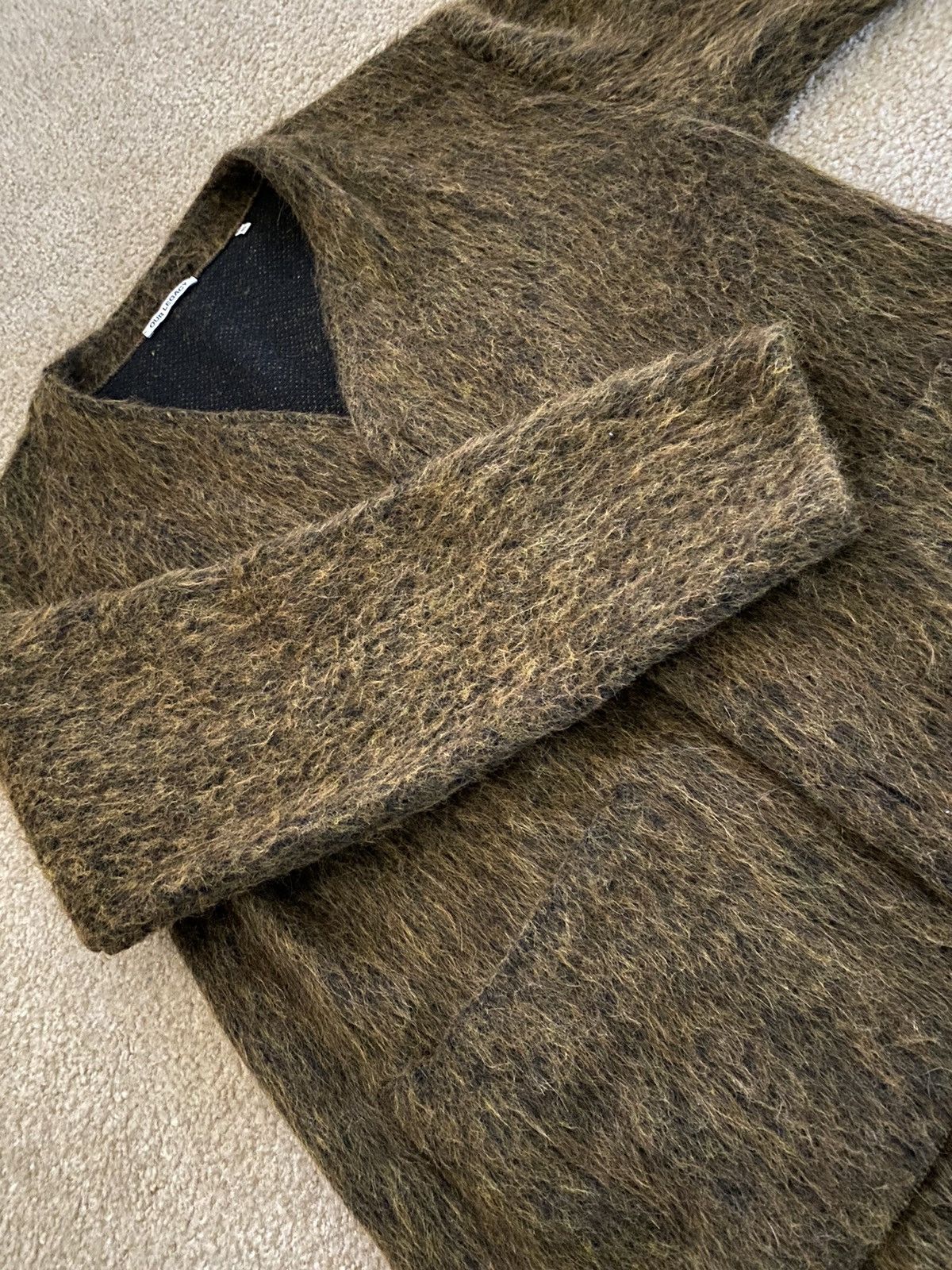 Our Legacy Olive Melange Mohair Cardigan | Grailed