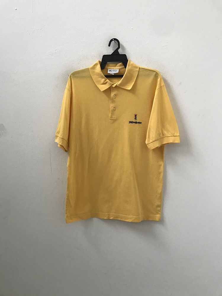 Yves Saint Laurent YSL Tricots Pour Homme Made in Italy Yellow Polo Shirt Size US M / EU 48-50 / 2 - 2 Thumbnail