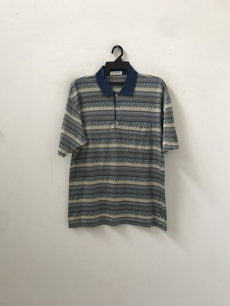 Lanvin LANVIN PARIS Made in Italy Striped Polo Shirt Size US L / EU 52-54 / 3 - 2 Thumbnail