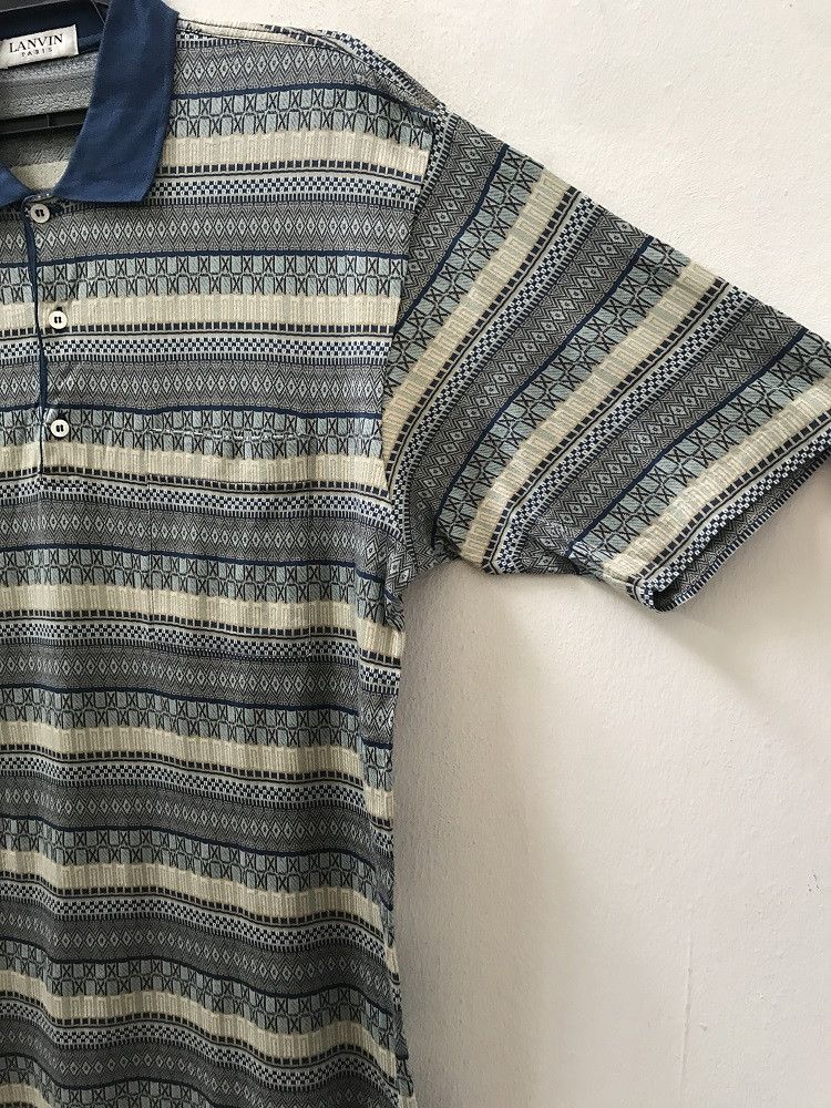 Lanvin LANVIN PARIS Made in Italy Striped Polo Shirt Size US L / EU 52-54 / 3 - 3 Thumbnail