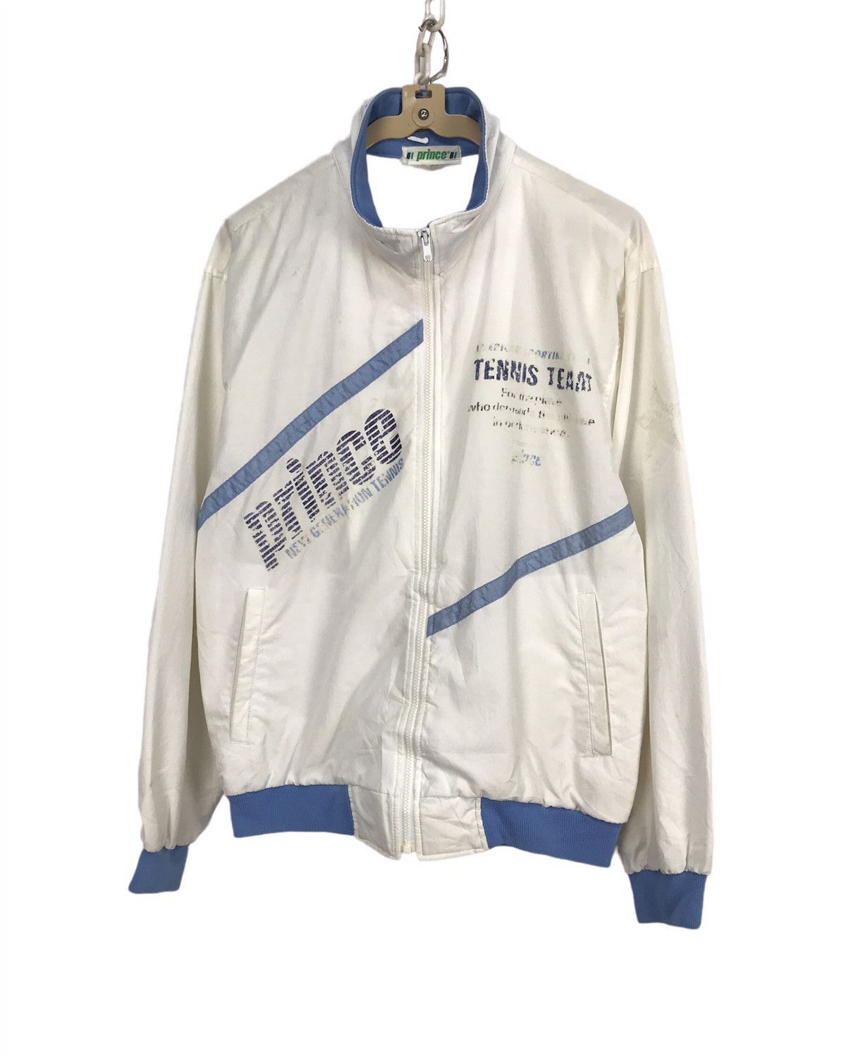 image of Prince Tennis Team Zipper Jacket in White, Men's (Size Medium)