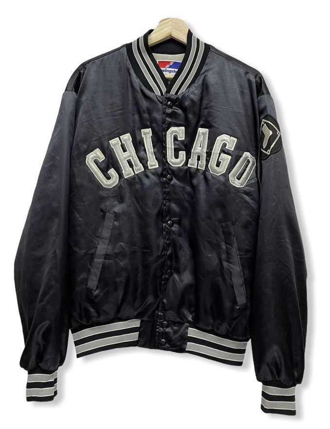 image of Mlb x Swingster 90’S Chicago White Sox Varsity Jacket Made In Usa in Black, Men's (Size Large)