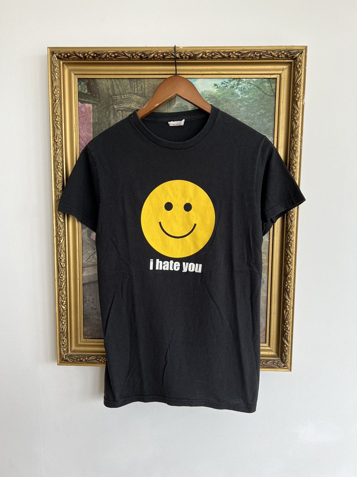 Vintage Vintage 2000s I Hate You Smile Black Tee | Grailed