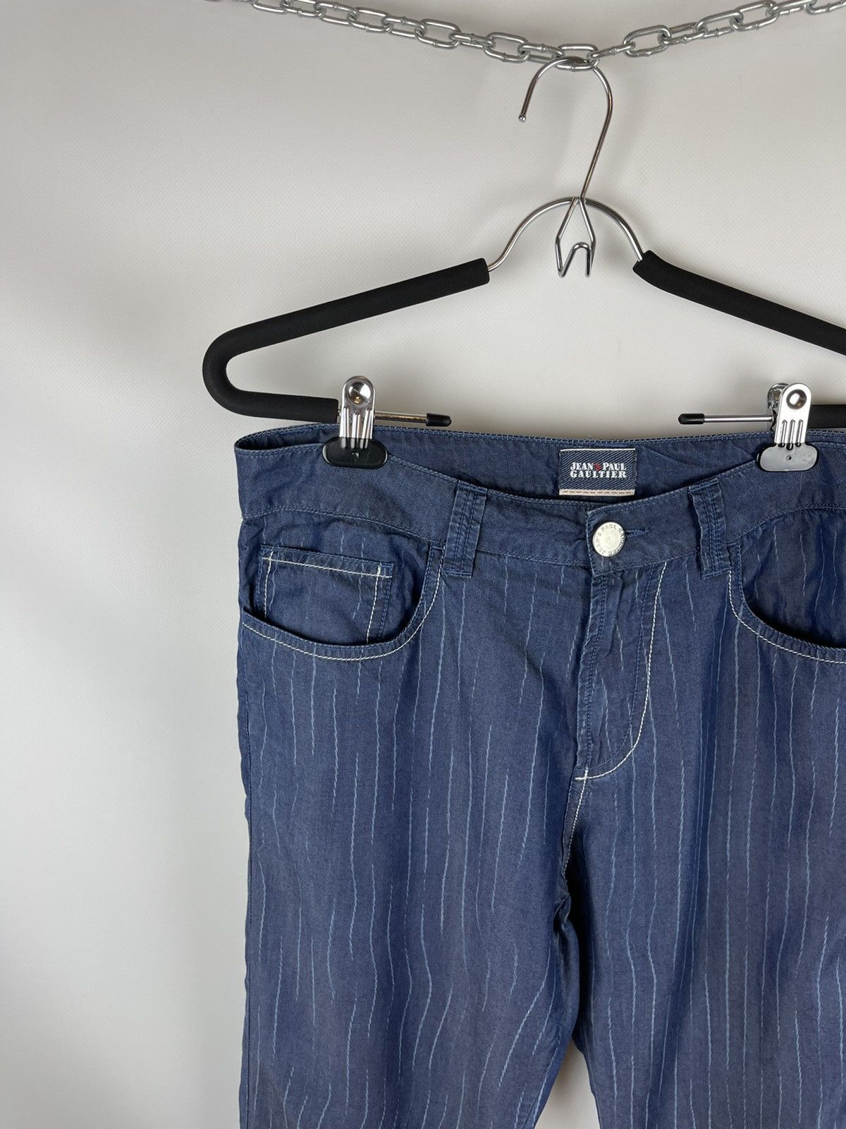 Jean Paul Gaultier Jean Paul Gaultier luxury pinstripe logo casual chino pants Size US 33 - 3 Thumbnail