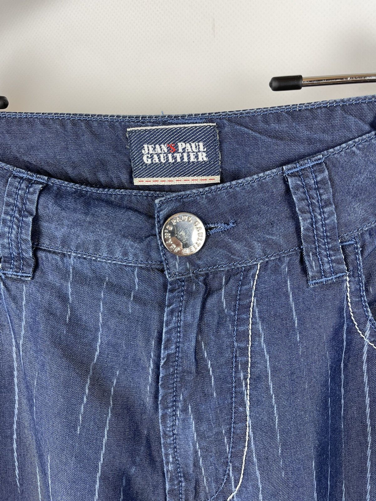 Jean Paul Gaultier Jean Paul Gaultier luxury pinstripe logo casual chino pants Size US 33 - 9 Thumbnail