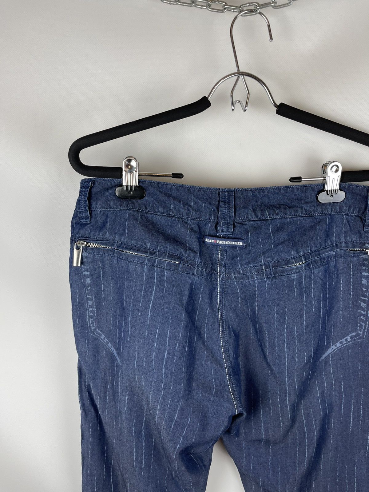 Jean Paul Gaultier Jean Paul Gaultier luxury pinstripe logo casual chino pants Size US 33 - 10 Thumbnail