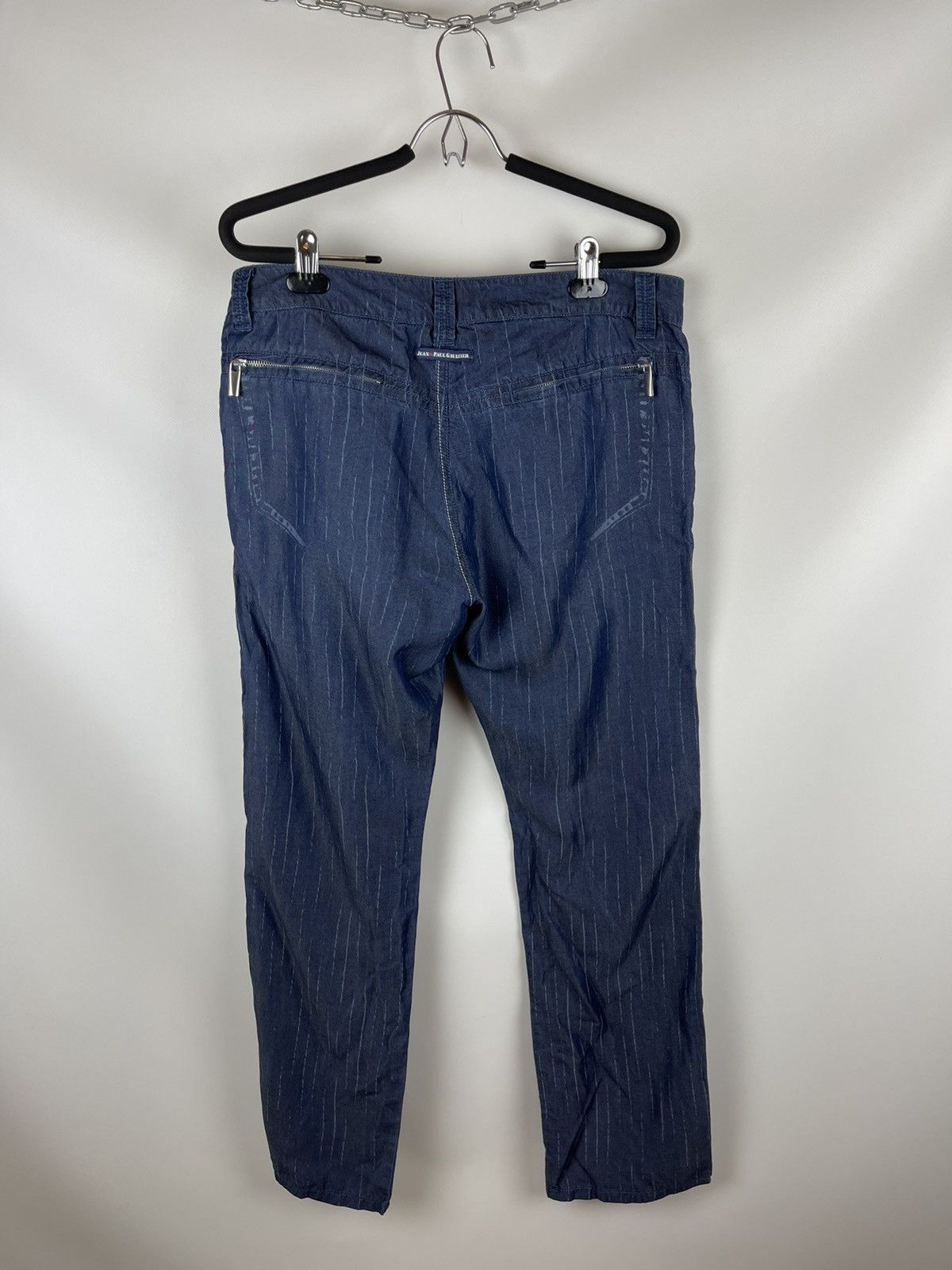 Jean Paul Gaultier Jean Paul Gaultier luxury pinstripe logo casual chino pants Size US 33 - 2 Thumbnail