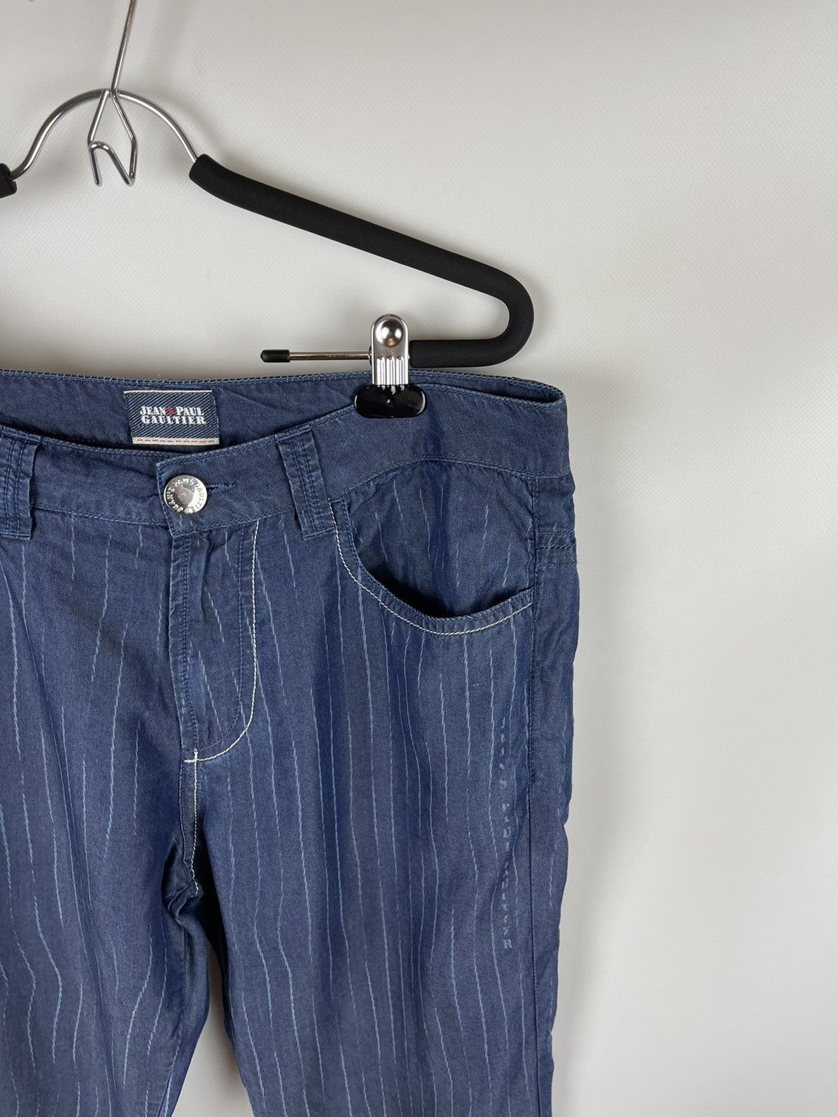 Jean Paul Gaultier Jean Paul Gaultier luxury pinstripe logo casual chino pants Size US 33 - 4 Thumbnail