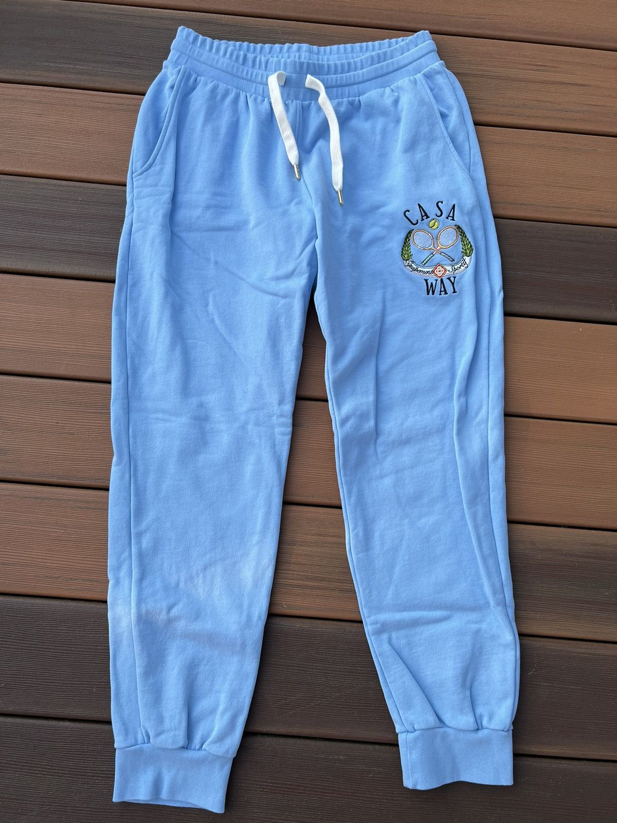 image of Casablanca Casaway Tennis Blue Sweatpants Size Large, Men's