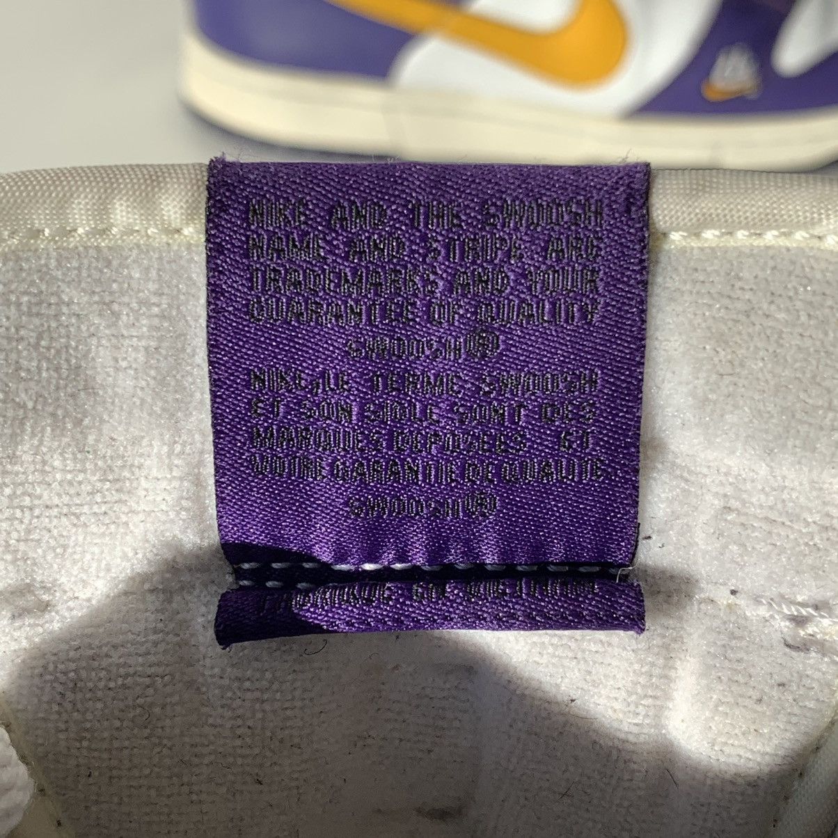 Nike × Vintage 2004 Nike Dunk "La" Lakers Yellow Del Sol/Court Purple Size US 7 / EU 40 - 18 Thumbnail