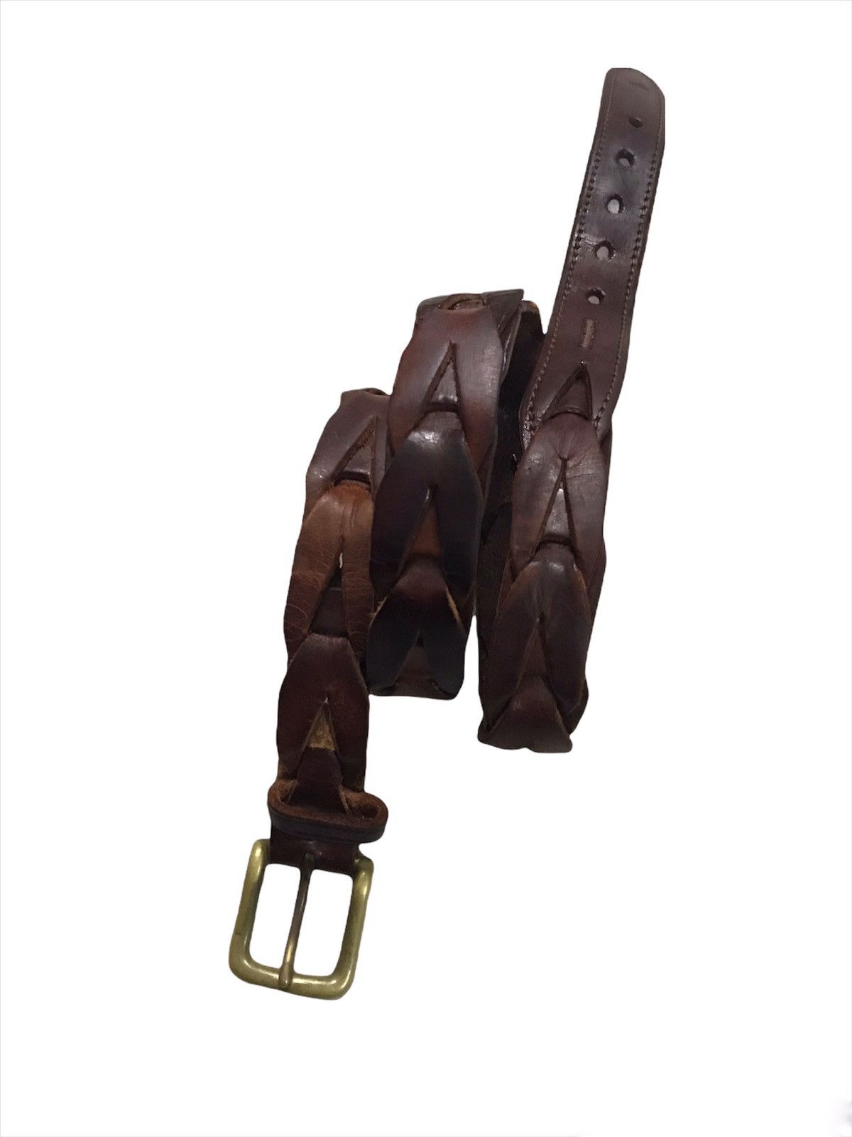 Leather × RRL Ralph Lauren × Ralph Lauren Vintage Polo Ralph Lauren England Leather Belt Size ONE SIZE - 2 Thumbnail