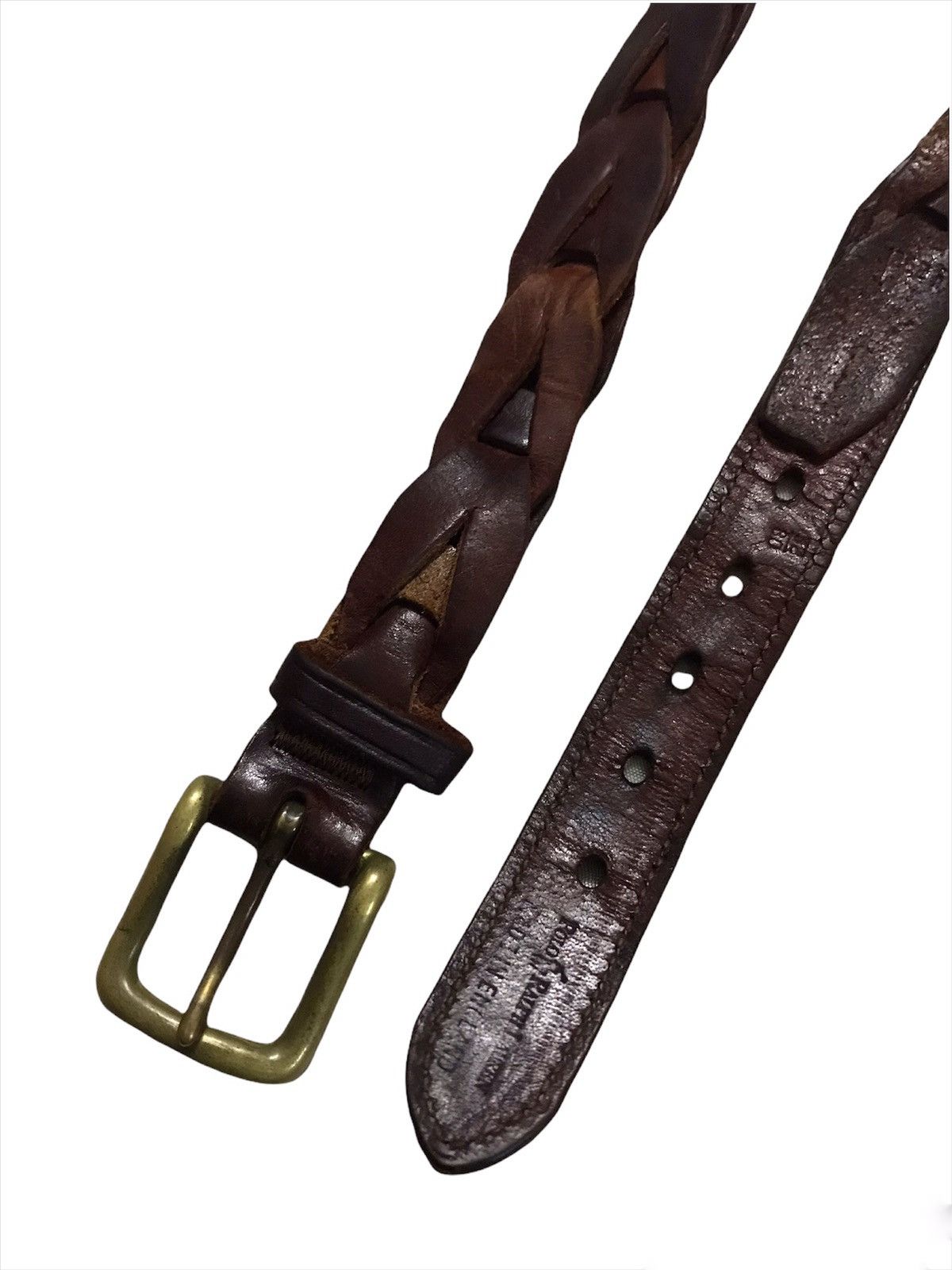 Leather × RRL Ralph Lauren × Ralph Lauren Vintage Polo Ralph Lauren England Leather Belt Size ONE SIZE - 1 Thumbnail
