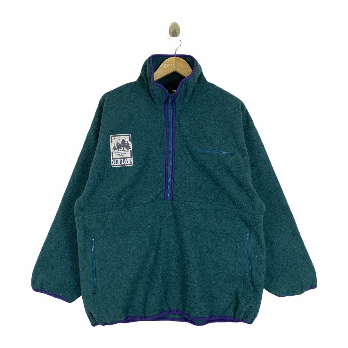Vintage Vintage PETER MAX Sports Outdoor Fleece Sweatshirt Pullover Size US L / EU 52-54 / 3 - 1 Thumbnail