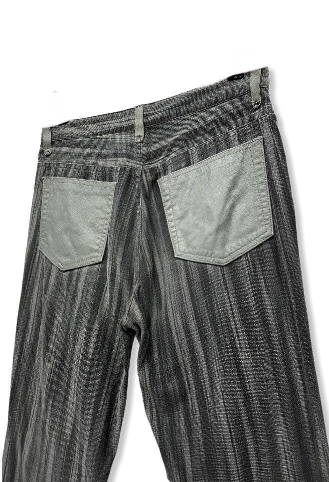 Japanese Brand MANIAC WORKS Japan Rare Striped Leather Back Pocket Pants Size US 29 - 1 Thumbnail