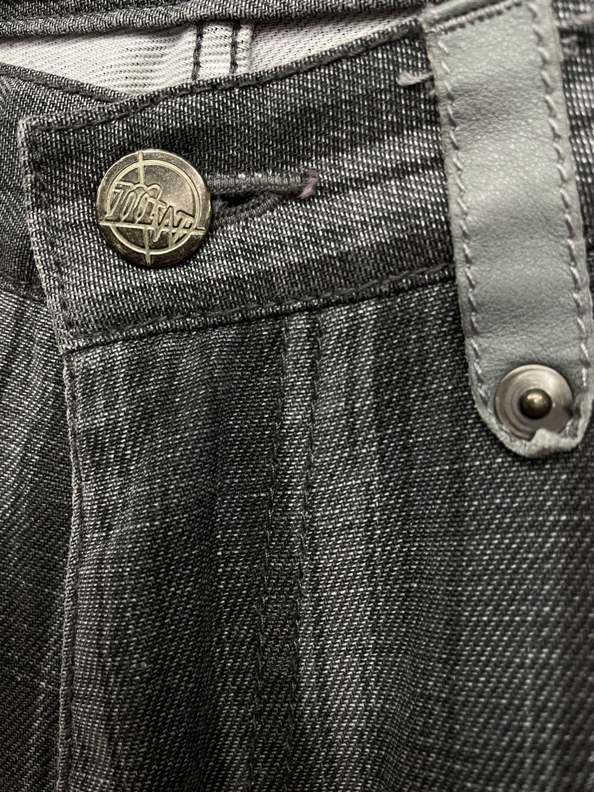 Japanese Brand MANIAC WORKS Japan Rare Striped Leather Back Pocket Pants Size US 29 - 5 Thumbnail