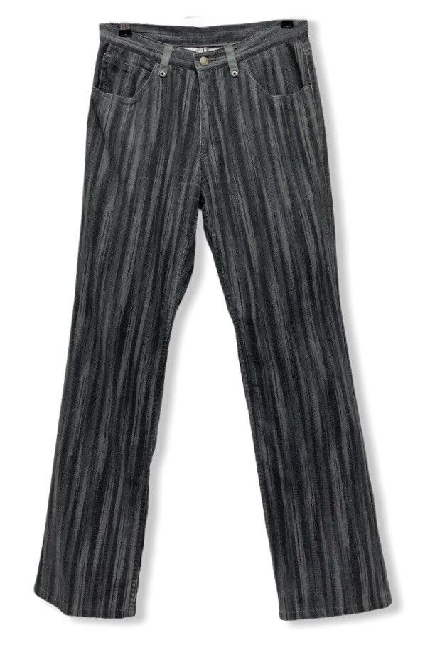Japanese Brand MANIAC WORKS Japan Rare Striped Leather Back Pocket Pants Size US 29 - 4 Thumbnail