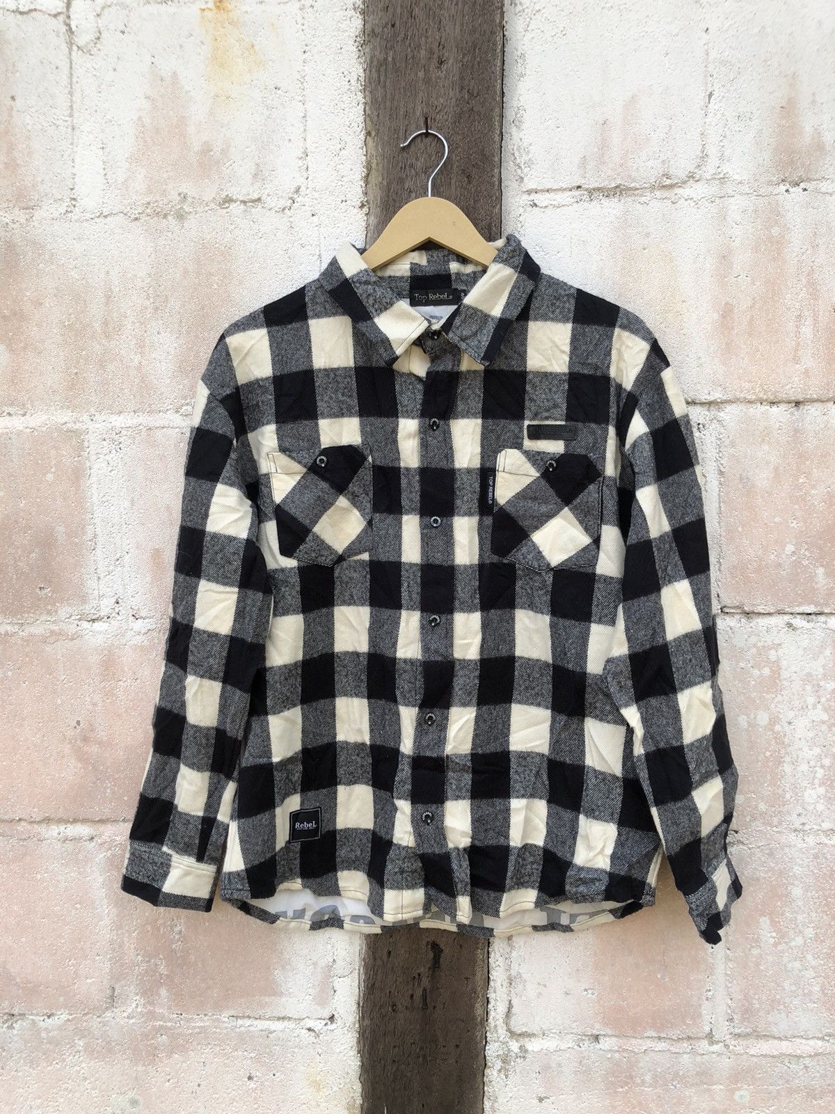 Flannel × Japanese Brand Top Rebel Checkered Flannel Destress Size US L / EU 52-54 / 3 - 3 Thumbnail