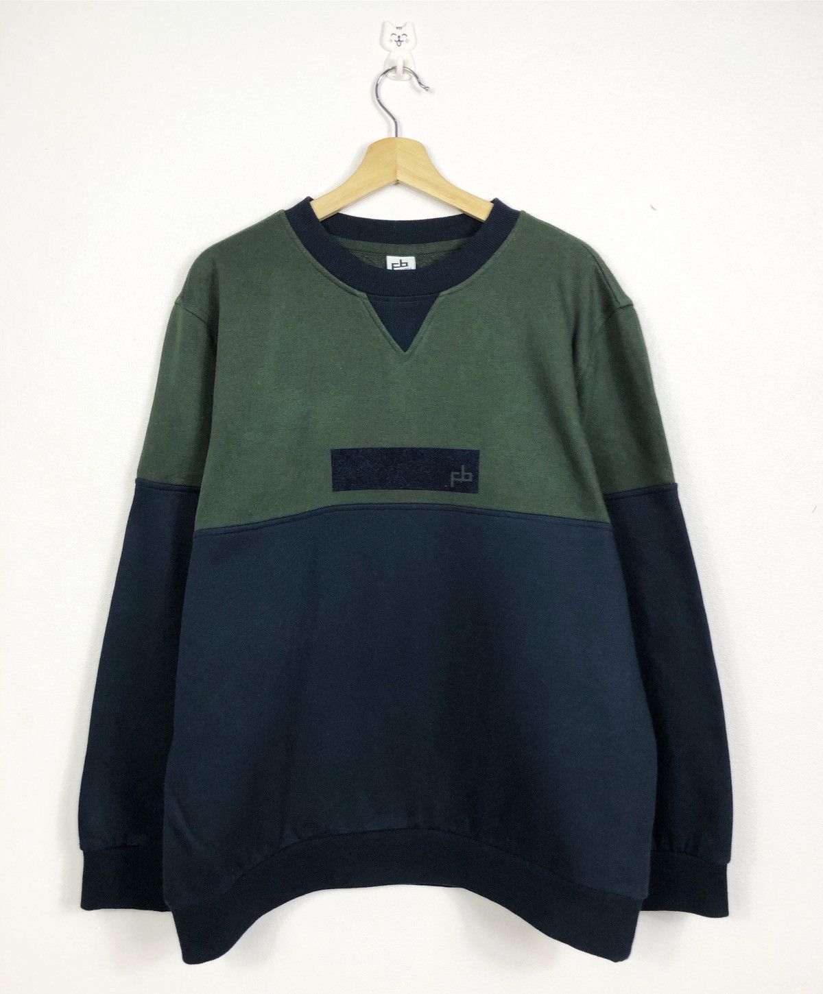 image of Fubu Sweatshirt Jumper in Blue/Green, Men's (Size XL)