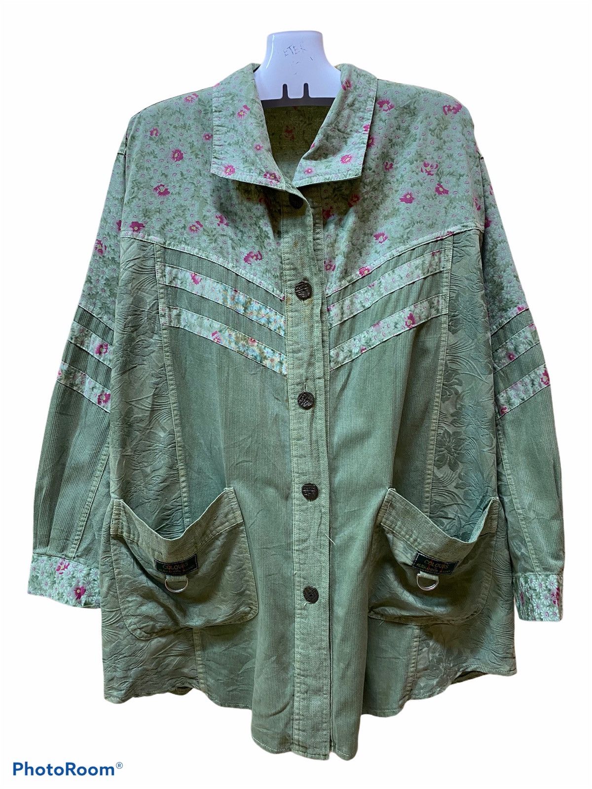 image of Colours By Alexander Julians Floral Cotton Jacket Style in Green, Men's (Size XL)