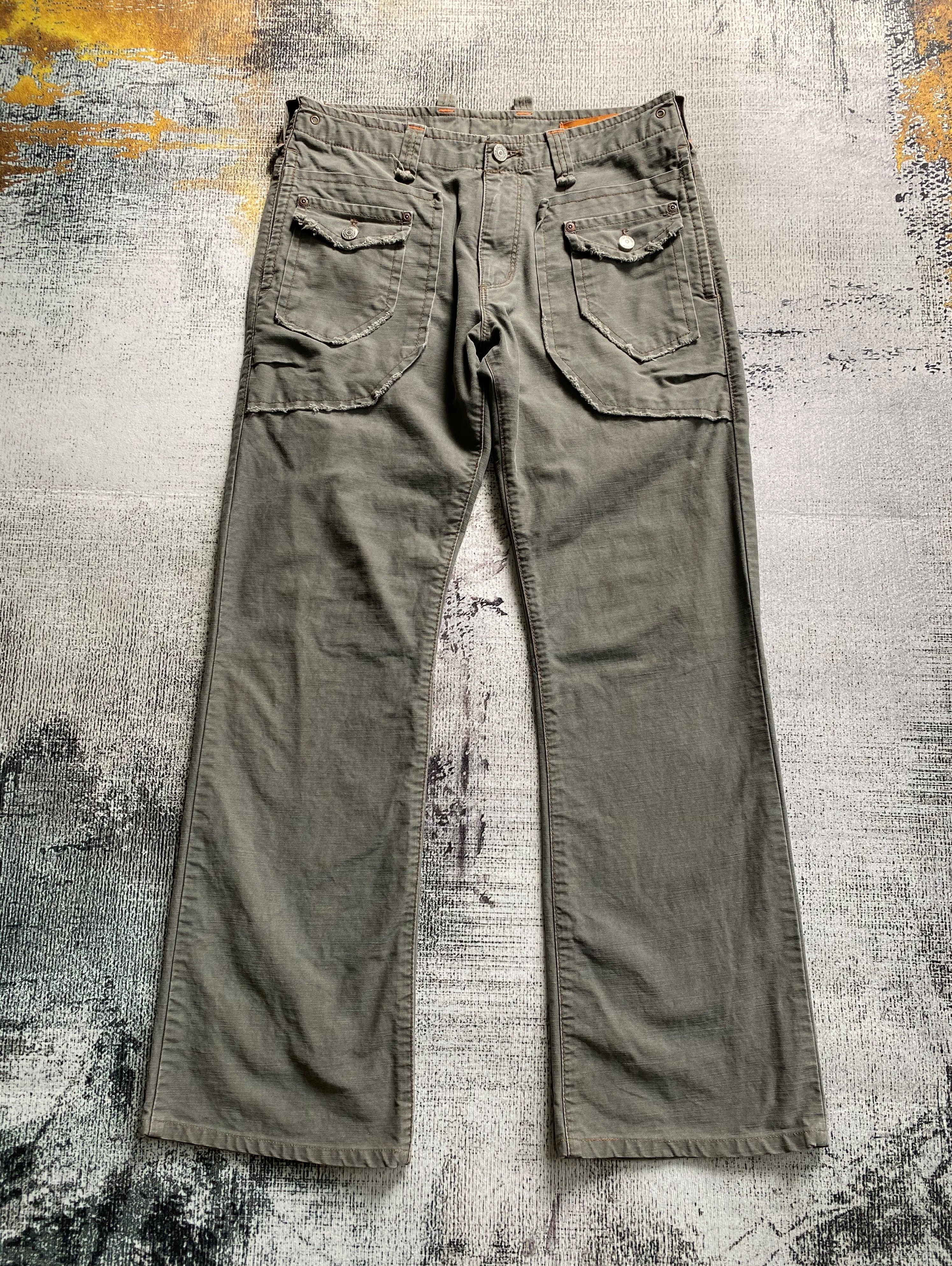 image of Vintage Flare Edwin Xv Utility Multi Pocket Bondage Pants in Faded Green, Men's (Size 30)