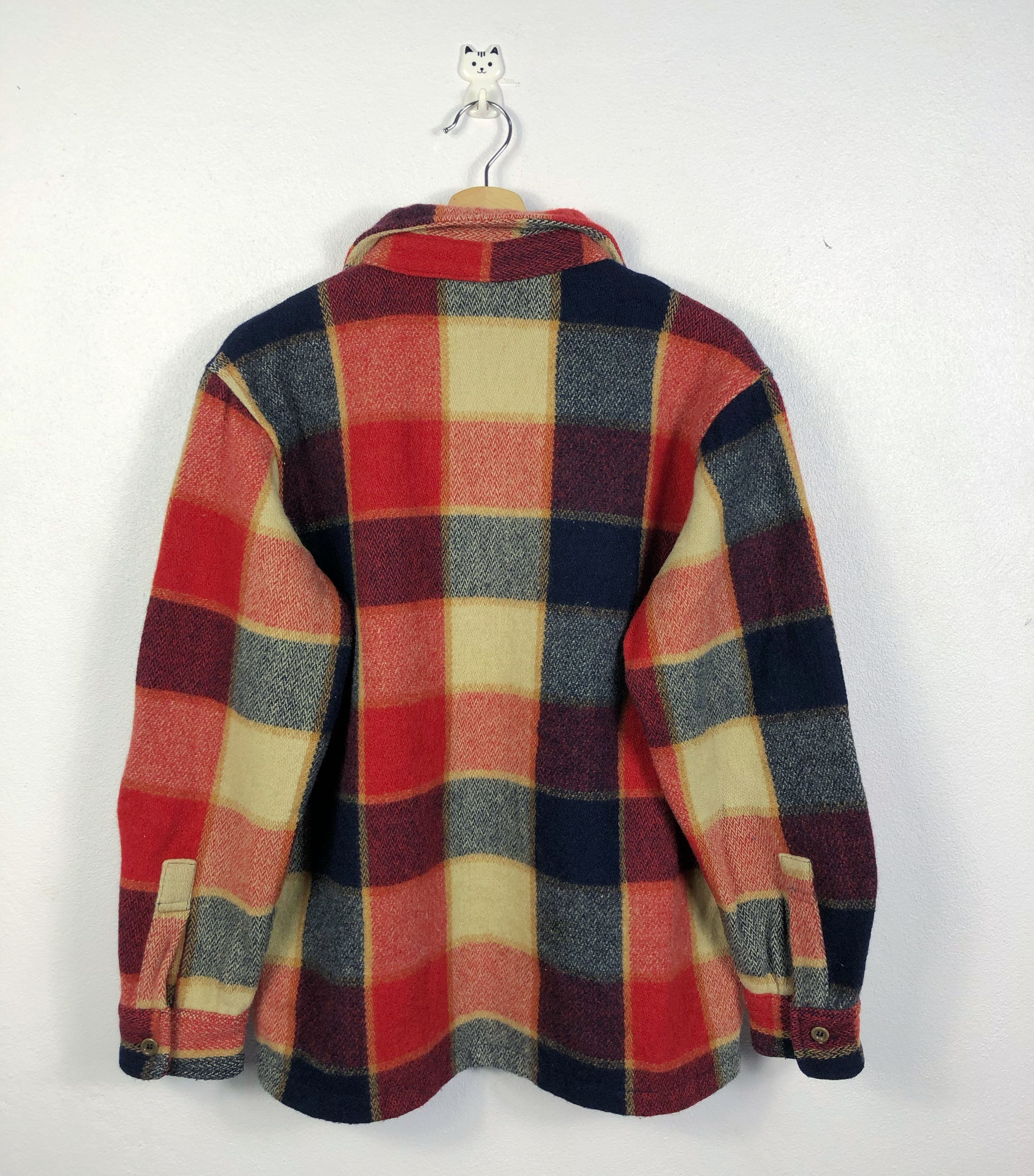 Flannel × Van × Vintage Rare Vintage Van Jac Checkered Wool Button Flannel Size US L / EU 52-54 / 3 - 7 Thumbnail