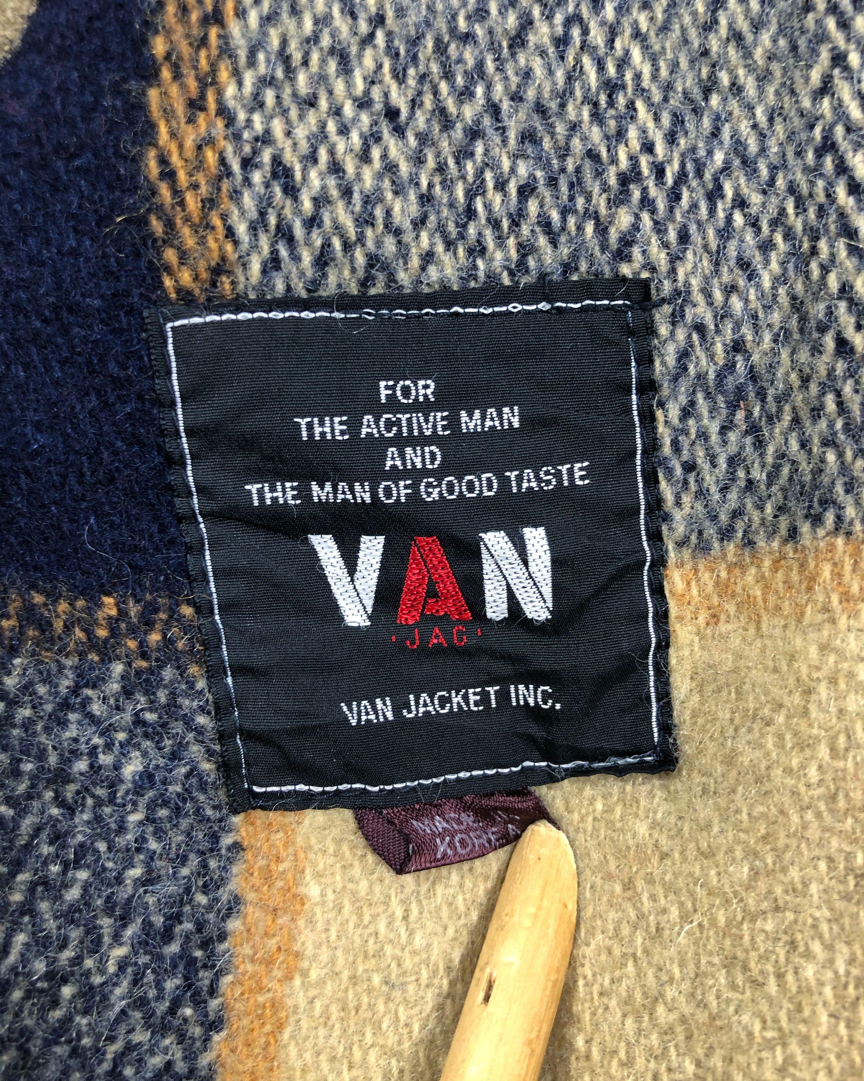 Flannel × Van × Vintage Rare Vintage Van Jac Checkered Wool Button Flannel Size US L / EU 52-54 / 3 - 9 Thumbnail