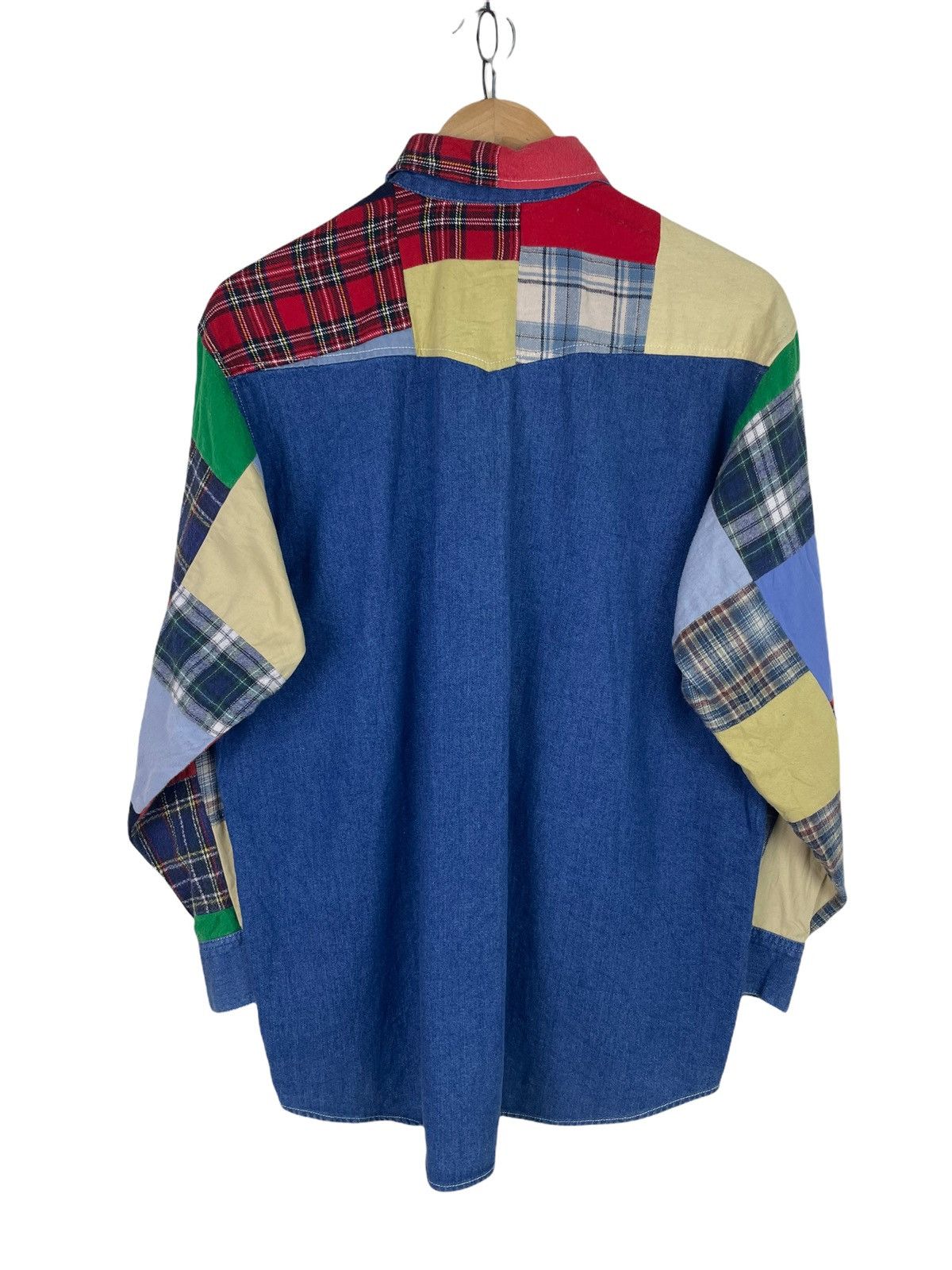Japanese Brand Rebuild Patchwork Blue Cross Buttons Flannel Shirt Size US L / EU 52-54 / 3 - 5 Thumbnail