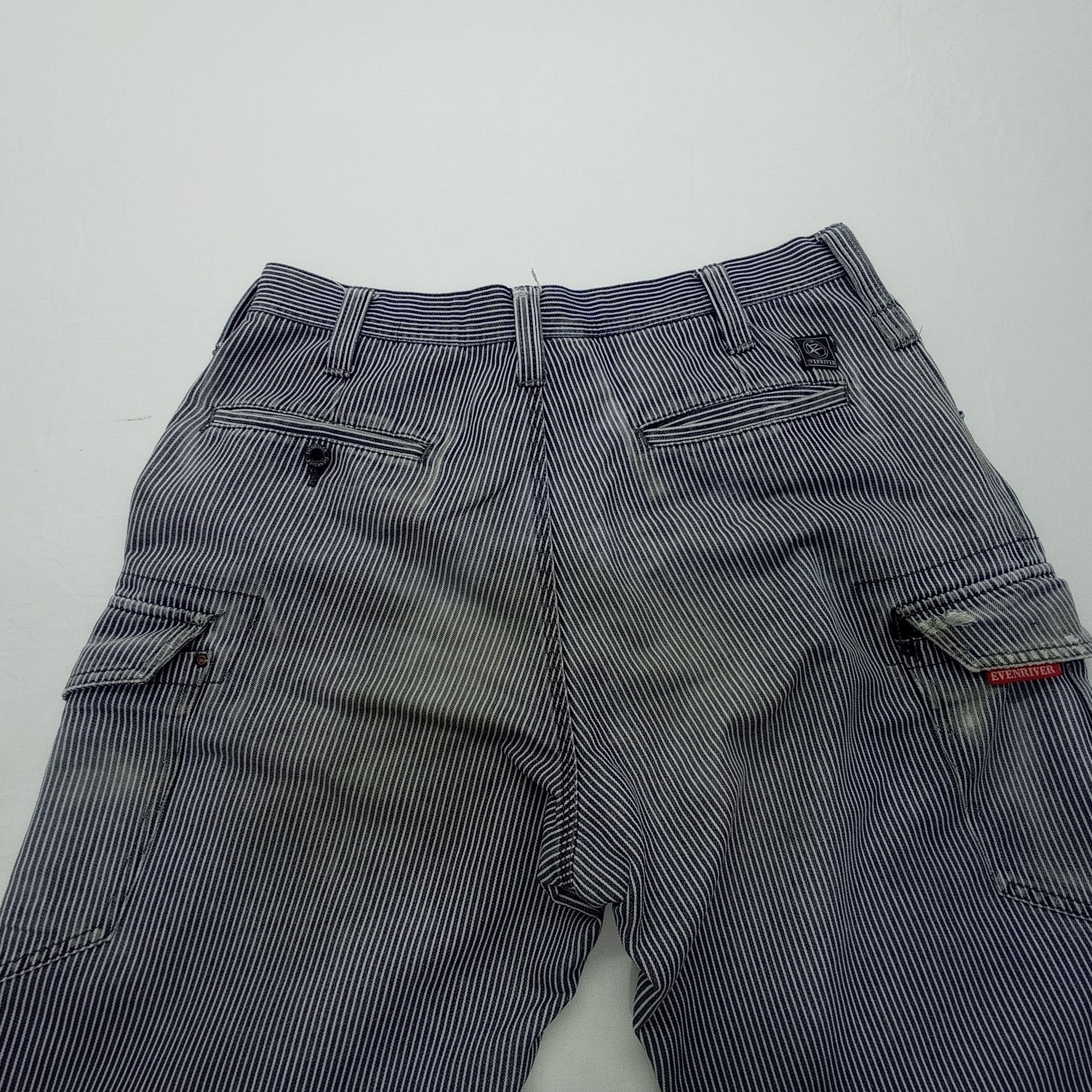 Japanese Brand Faded Even River Hickory Stripe Cargo pants Size US 33 - 14 Thumbnail