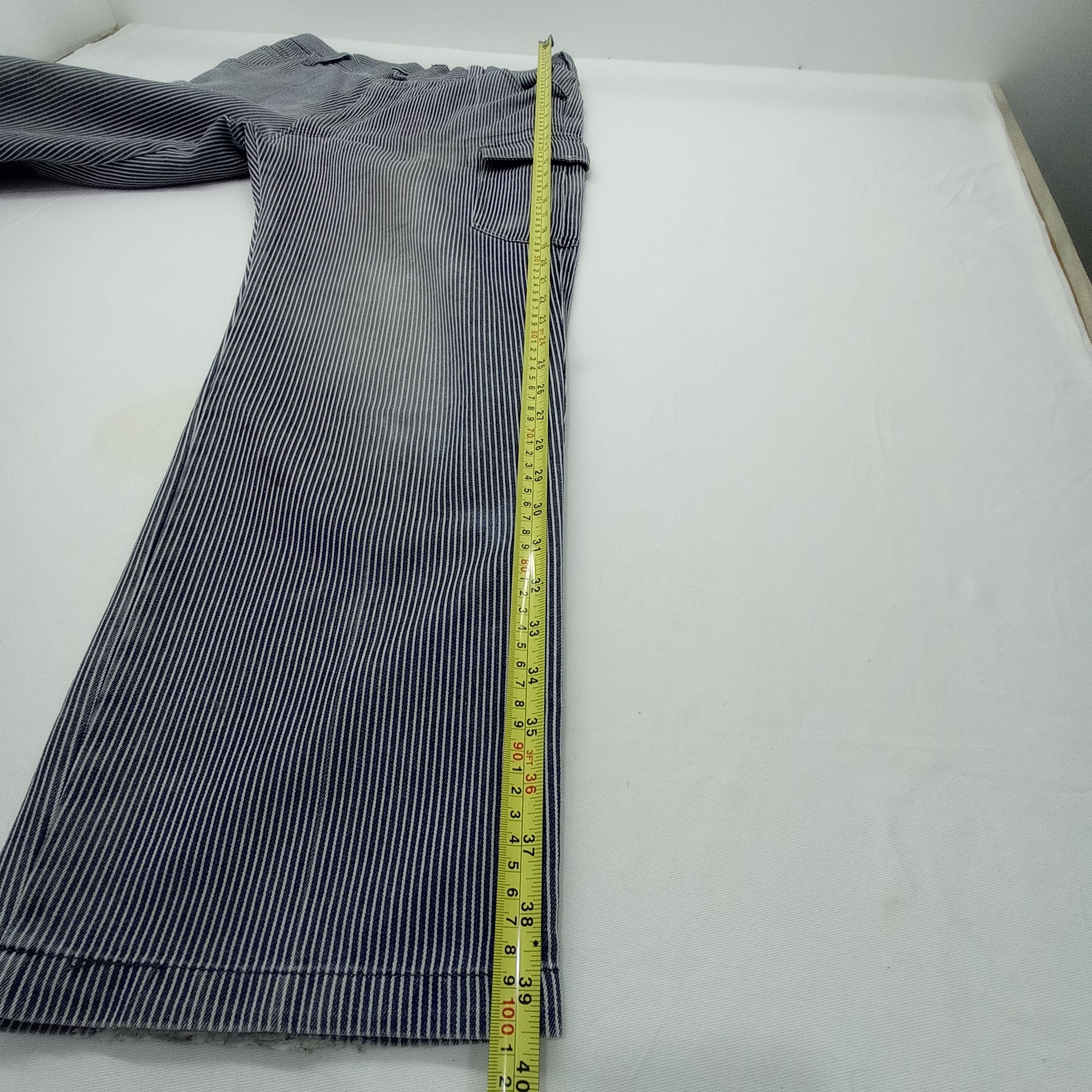 Japanese Brand Faded Even River Hickory Stripe Cargo pants Size US 33 - 4 Thumbnail