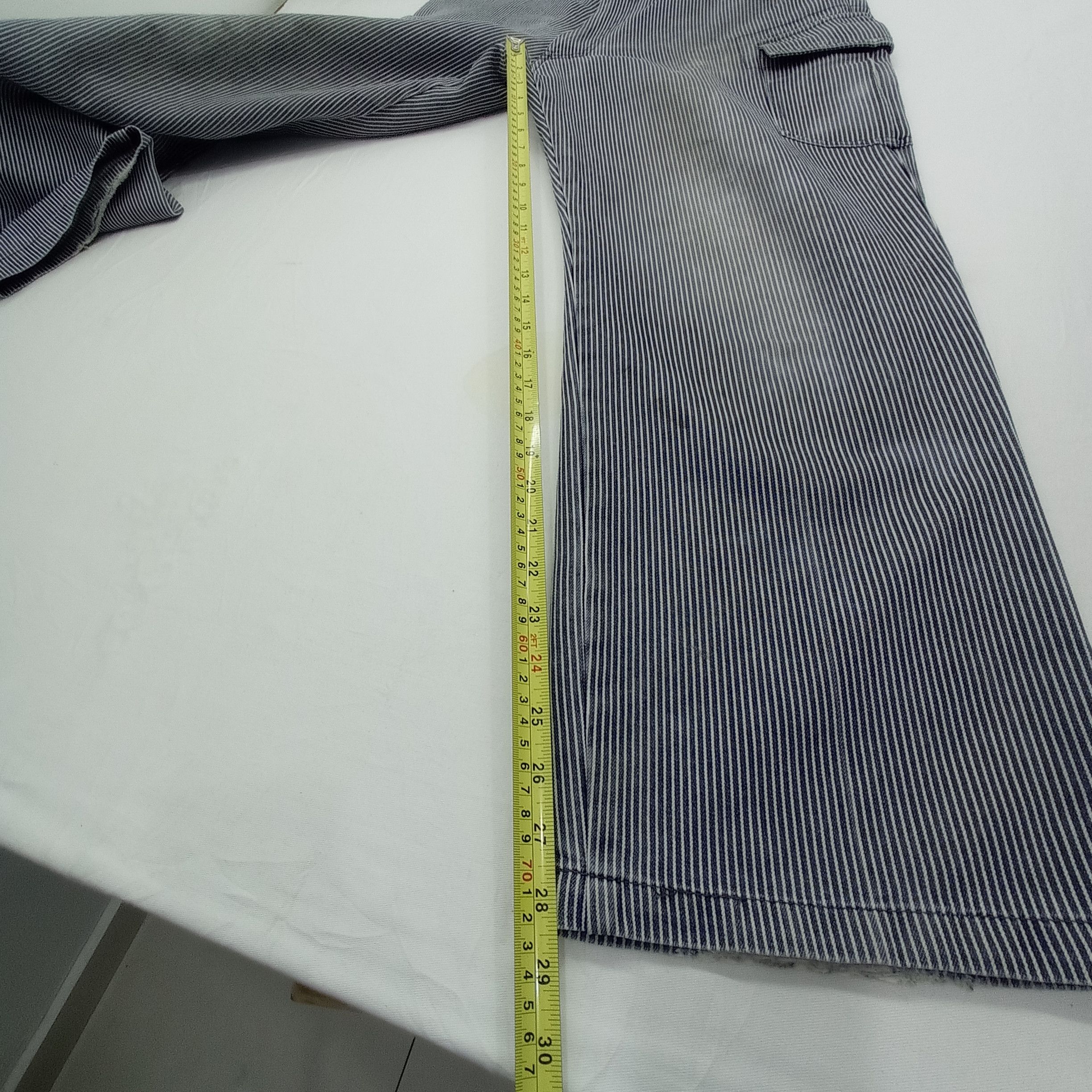 Japanese Brand Faded Even River Hickory Stripe Cargo pants Size US 33 - 3 Thumbnail