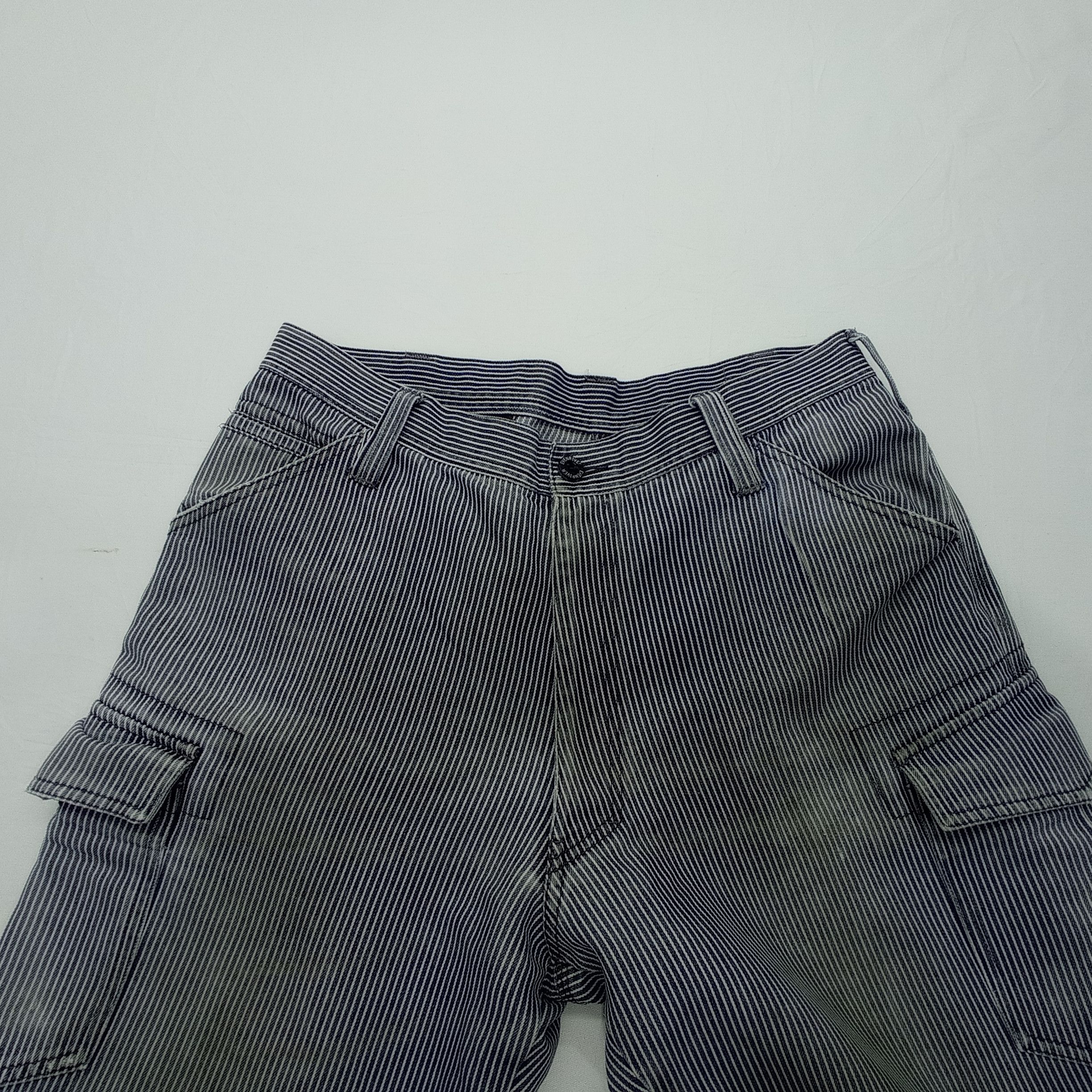 Japanese Brand Faded Even River Hickory Stripe Cargo pants Size US 33 - 13 Thumbnail